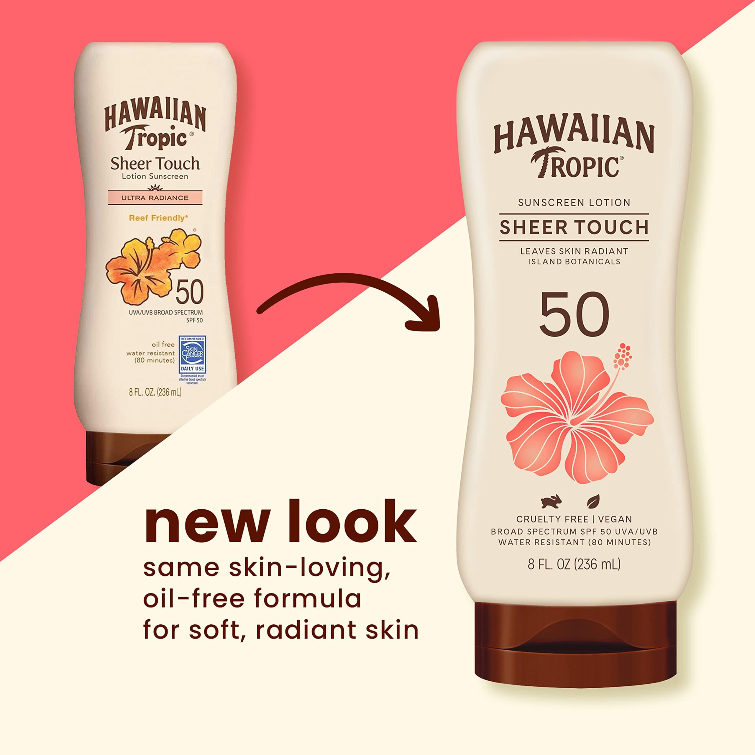 Hawaiian Tropic Hawaiian Tropic Sheer Touch Lotion Sunscreen SPF 50, 8oz | Hawaiian Tropic Sunscreen SPF 50 & Sheer Touch Lotion SPF 30 | Broad Spectrum Sunscreen, 8oz