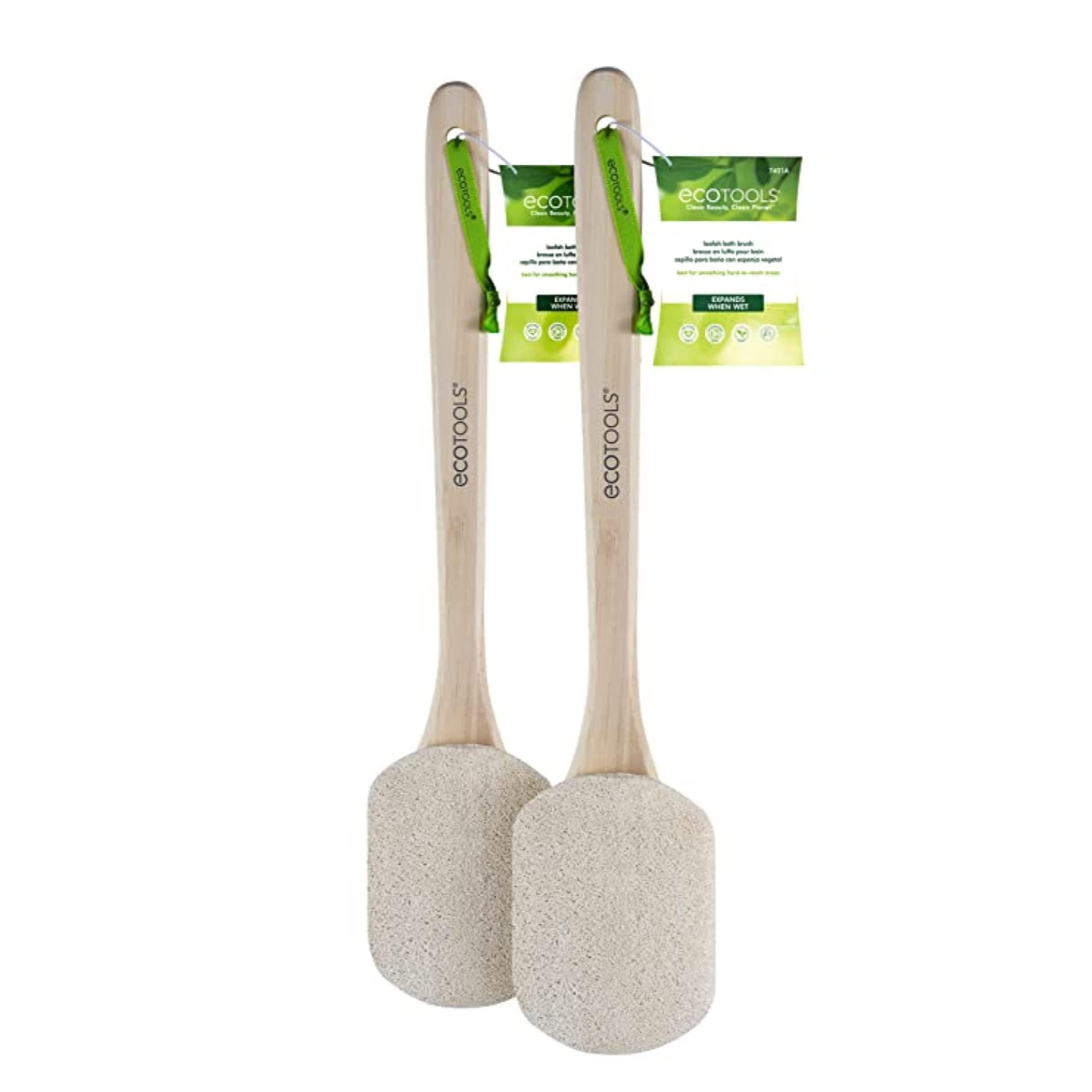 EcoTools EcoTools Loofah Bath Brush, Back Brush for Bath & Shower, Made with Long Handle & Natural Loofah Material for Exfoliation, Shower Brush for Men & Women, Eco-Friendly & Cruelty-Free, 2 Count