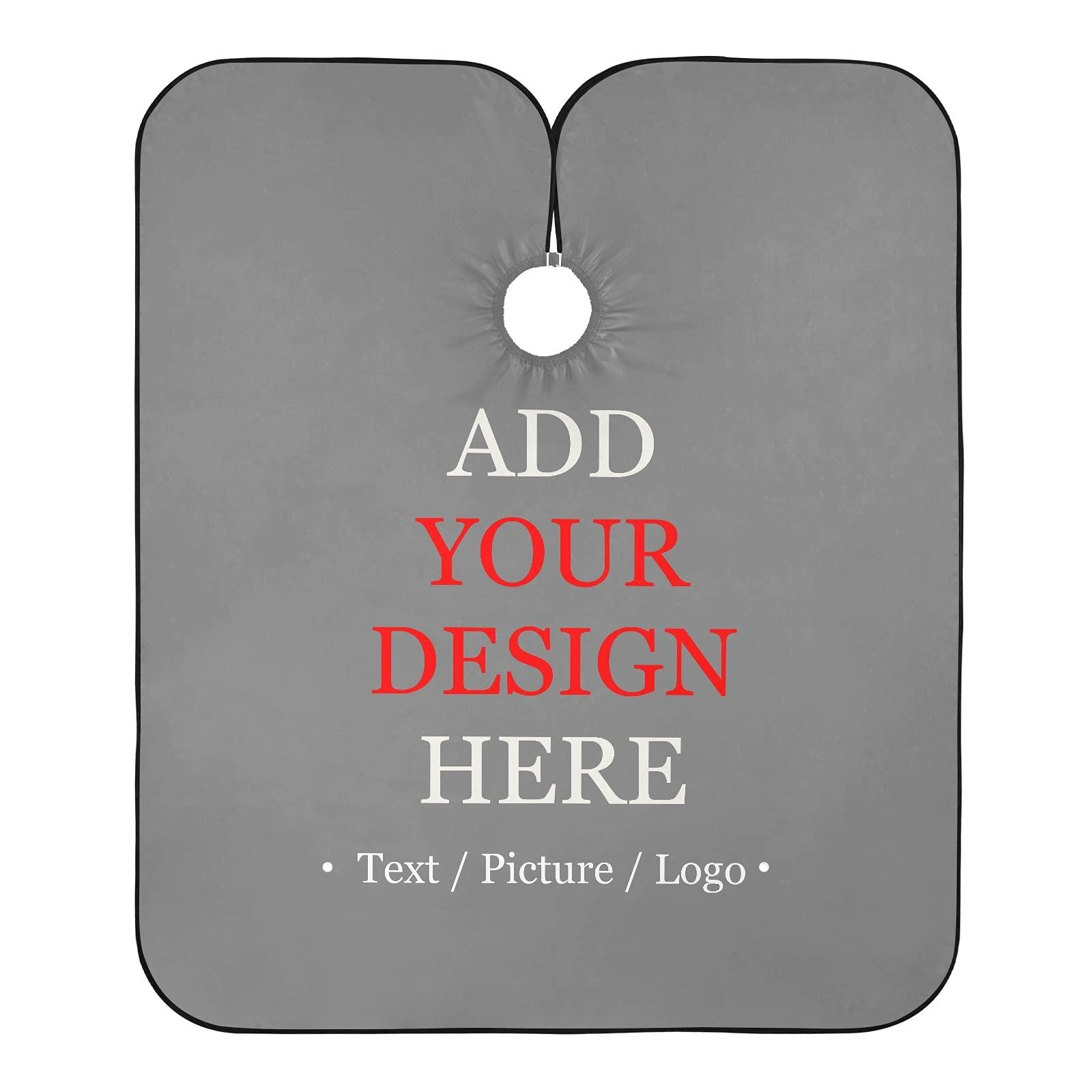 JUNZAN Professional Haircut Cape Apron Gown - Custom Designed your Photo Logo, Men Beard Bib with Adjustable Closure, Waterproof Barber Capes 65\"X55\"