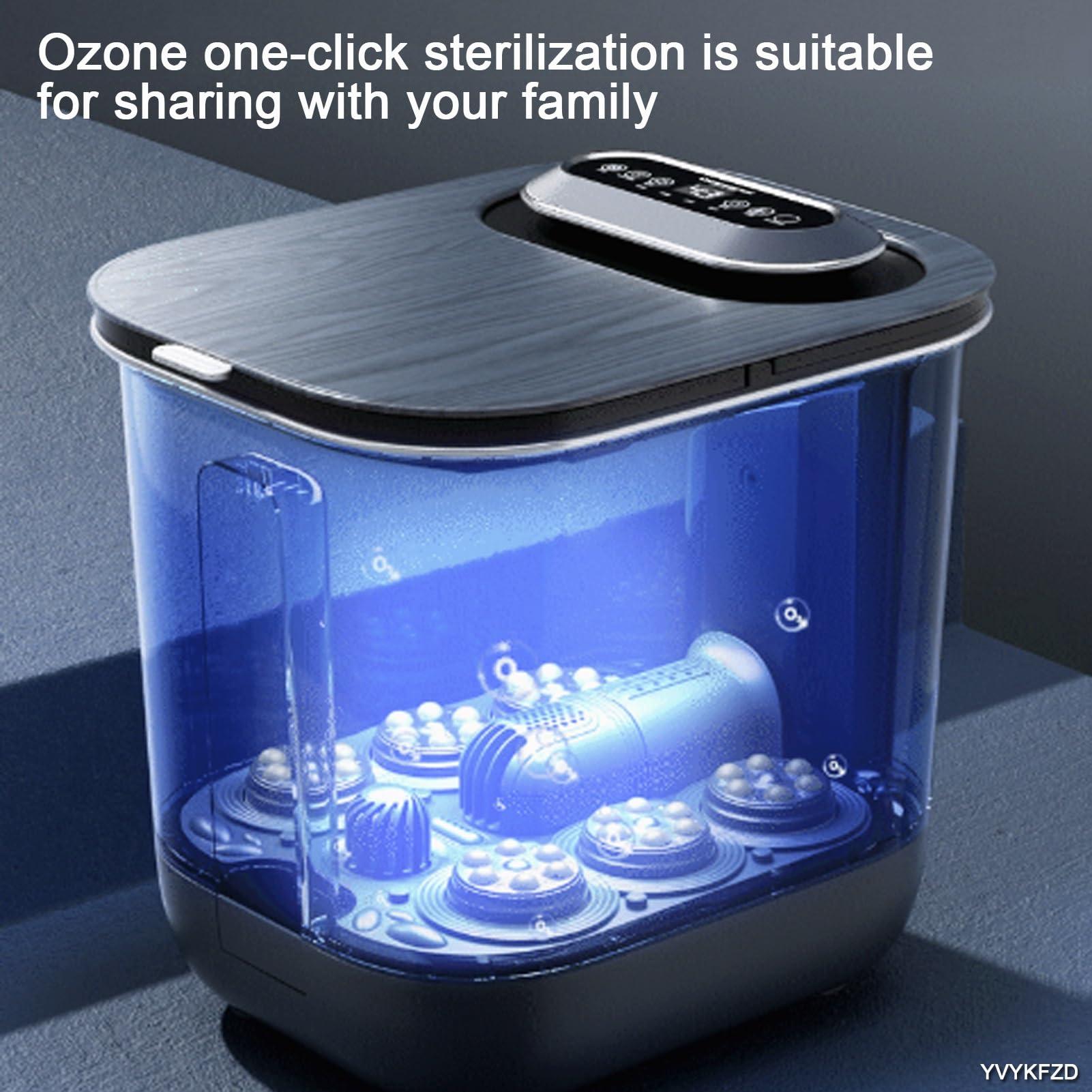 YVYKFZD YVYKFZD Foot Spa Bath Massager, Portable Foot Bath Basin, Foot Soak Tub with Handle, Heat, Temperature Control, Bubbles, for Tired Feet, Relieve Feet Muscle Pain