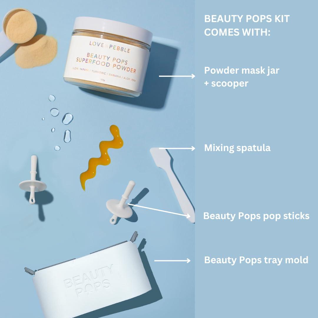 Love & Pebble Beauty Pops by Love & Pebble- Turmeric Mask Glow Enzyme Icy Facial Kit| Viral On TikTok| As seen on Shark Tank beauty | Korean Face Mask Skincare made with turmeric, aloe, banana, papaya