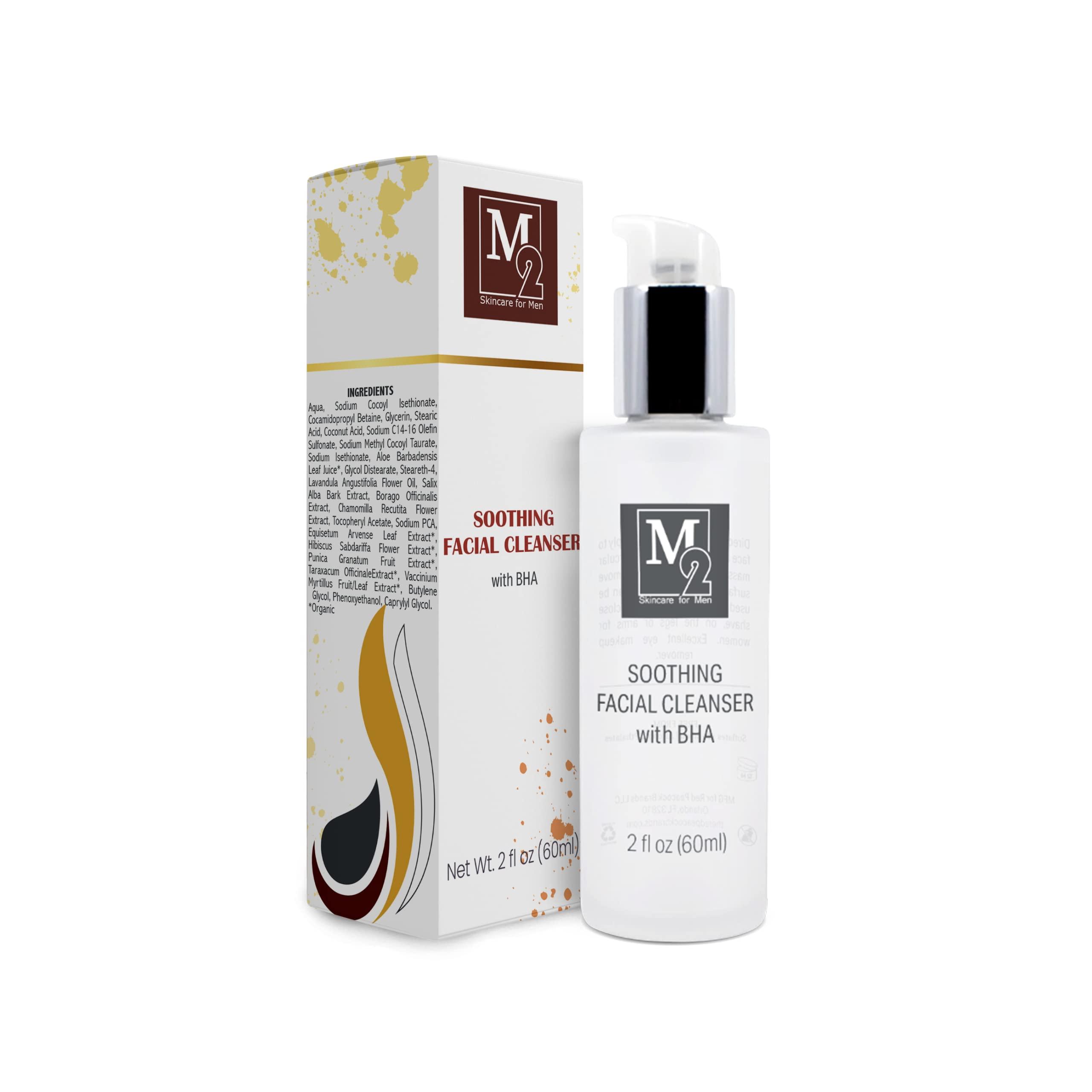 M2 M2 Soothing Antioxidant Facial Cleanser with BHA + Aloe + Borage Leaf Extract Skincare for Men | Clean & Natural