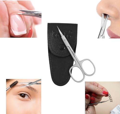 Tecto Tecto Professional Nail Scissors, Stainless Steel Manicure Scissors,Cuticle Scissors, Multi-Purpose, Eyelashes, Eyebrow, Toenail for Women and Men (Extra Fine Tip Nail Scissor)