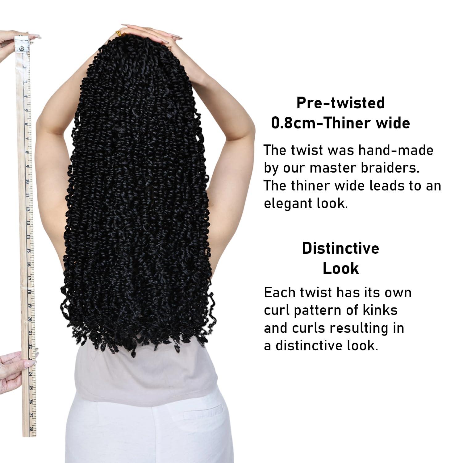 SOKU Boho Passion Twist Crochet Hair 20\" - 5 Packs Black Pre Twisted Mini Majesty Twist Curly Senegalese Dreadlocks Extensions Pre-looped Soft Locs Braids for Women Synthetic