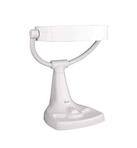 Zadro Zadro 11" W Max Bright Fluorescent Lighted Makeup Mirror with Magnification 10X/1X Swivel Head Tray Makeup Light Mirror, White