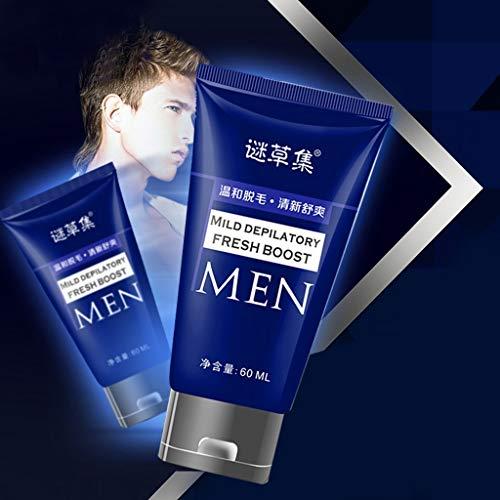 FeiFei66 FeiFei66 1PC Razorless Shaving Cream for Men, 60g Beards Depilatory Cream, Beard Remover Cream, Hair Removal Cream - Quick and Painless (Blue)