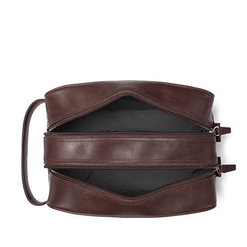 Leatherology Leatherology Mahogany Double Zip Toiletry Bag
