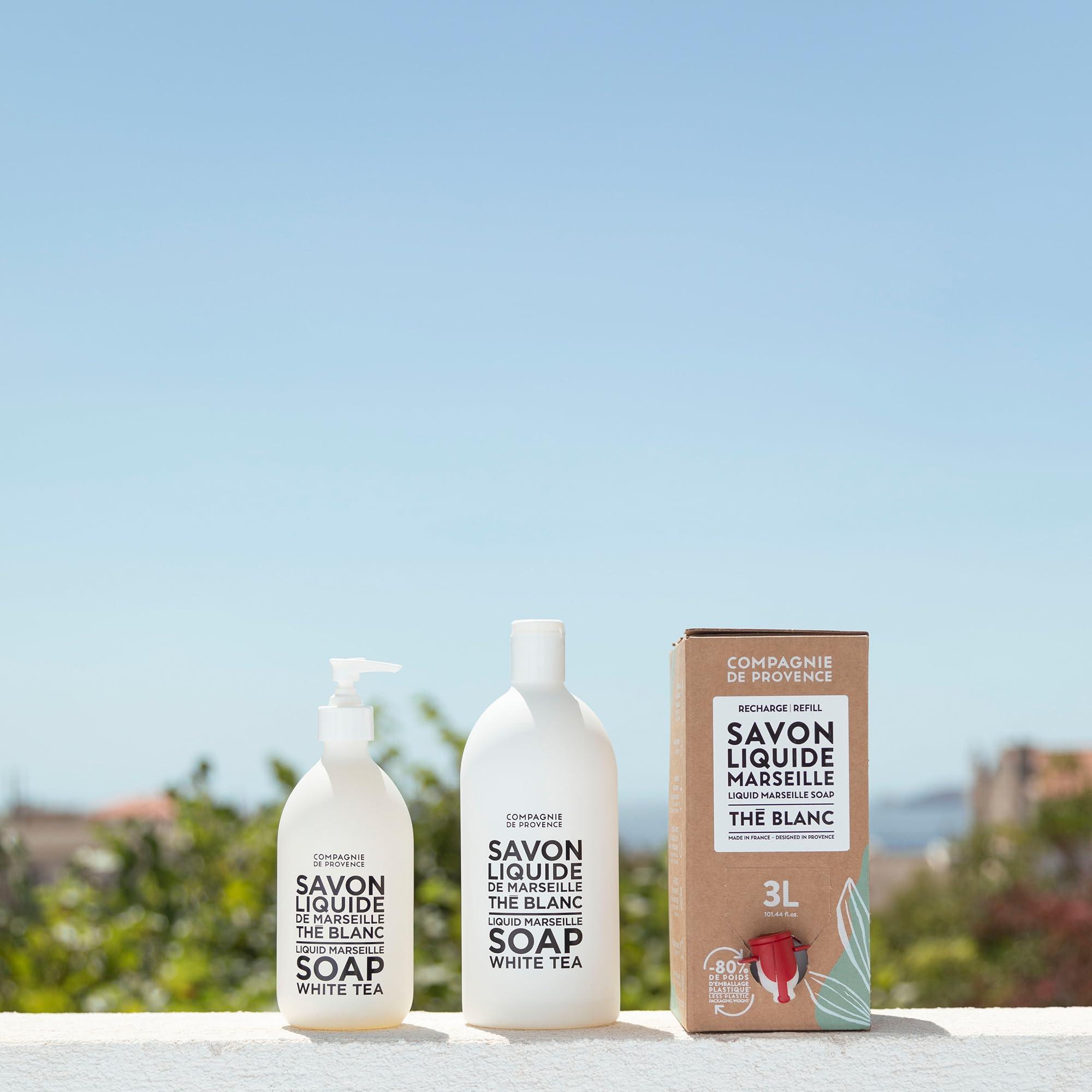 La Compagnie de Provence Compagnie de Provence Savon de Marseille Extra Pure Liquid Soap, White Tea, 101.4 Fl Oz Eco Refill