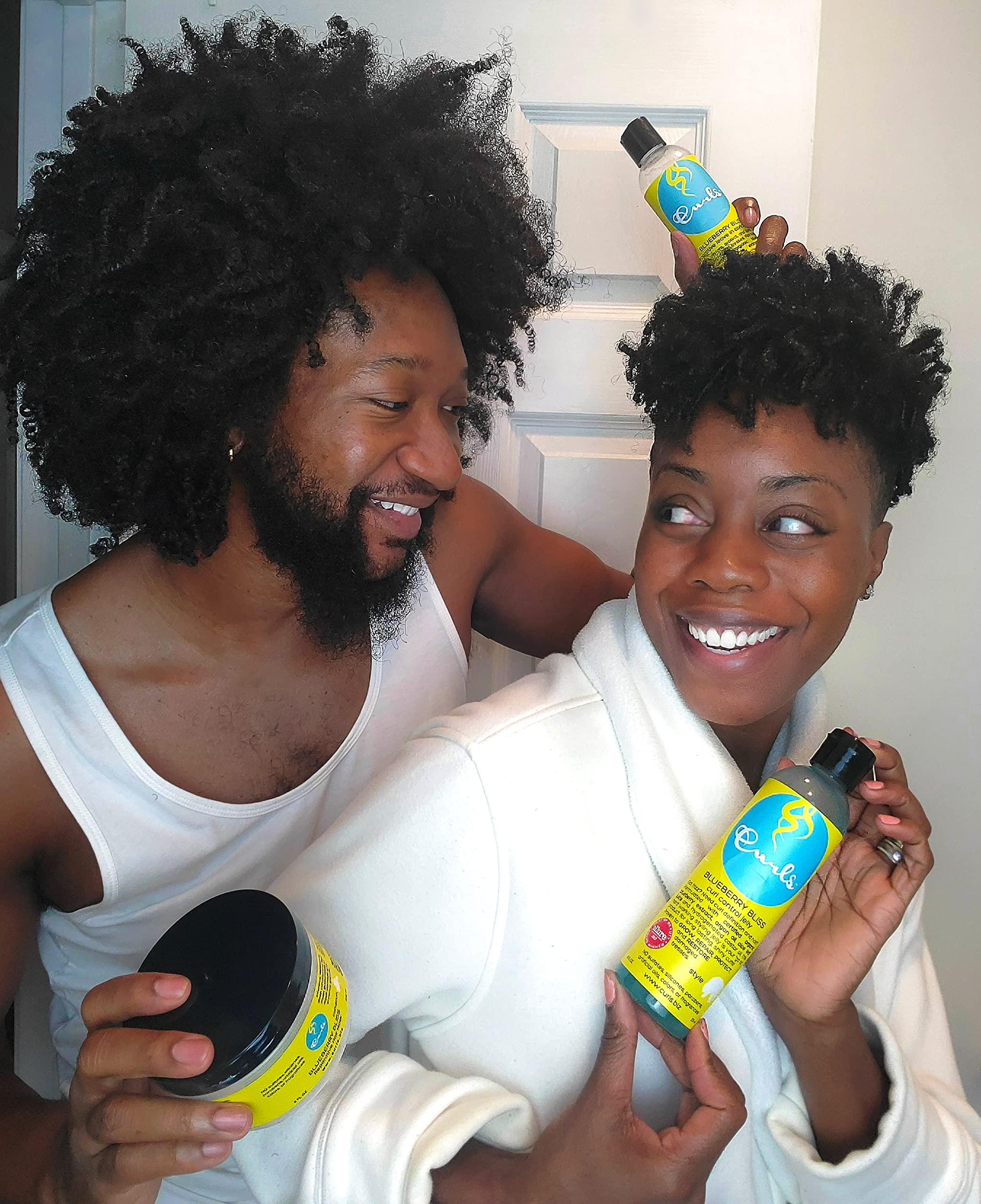 Curls Curls Blueberry Bliss Control Jelly - 8 oz, Define & Defrizz, Wash and Go\'s, Twist Outs & Braid Outs, for Wavy, Curly, and Coily Hair Types