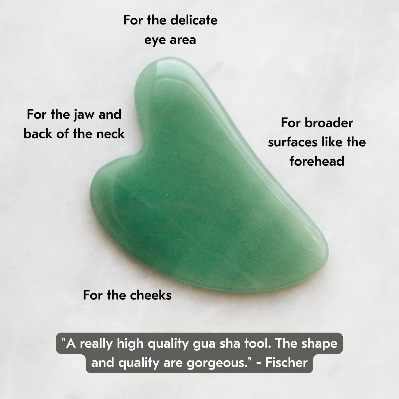 Mount Lai Mount Lai Jade Gua Sha Facial Tools, Face Sculpting Skin Care Guasha Tool for Face and Body, Self Care Facial Massager to Relieve Muscle Tension and Reduce Puffiness