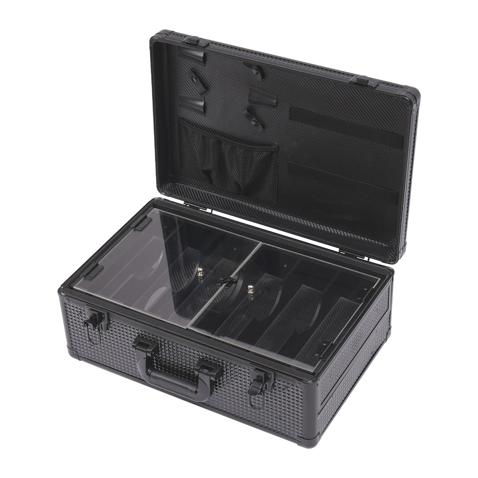 Bitodd Beauty Professional Barber Case, Barber Travel Case, Aluminum Makeup Case, Hairdressing Toolbox, Barber Briefcase Toolbox for Hair Stylist, Pet Groomer, Makeup Artist