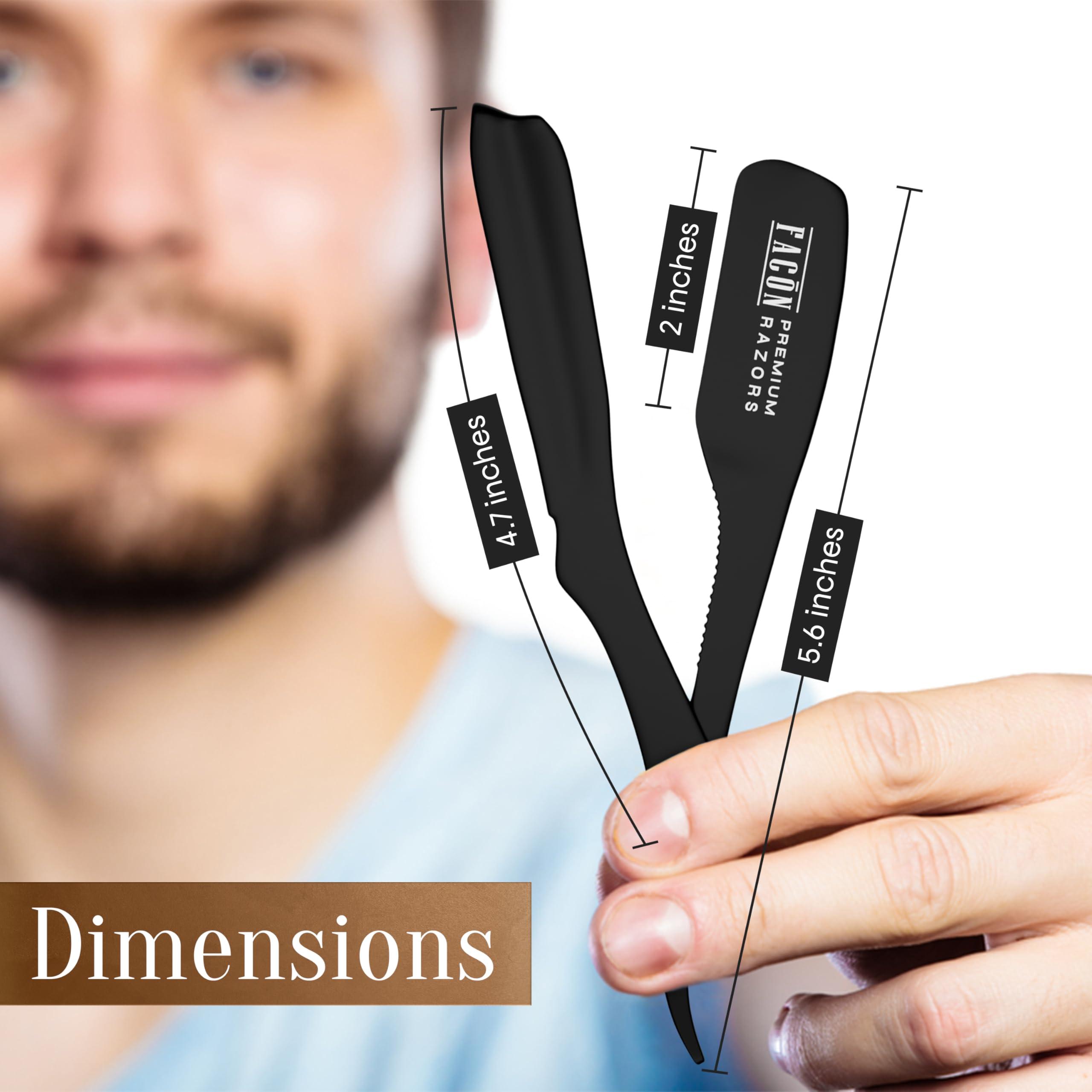 FACON Facn Straight Razors for Men - Professional Barber Straight Edge Razor Kit with 100 Blades,Japanese Stainless Steel Barbero Shaver for a Smooth & Precise Shave, Premium Barber Razor for Men's Shaving