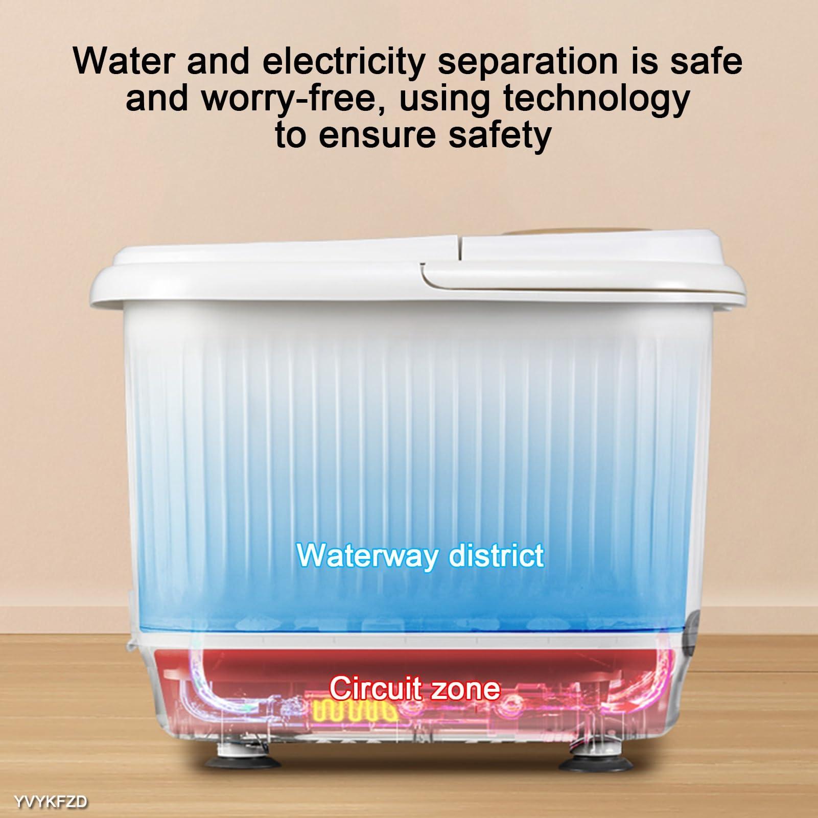 YVYKFZD YVYKFZD Foot Spa Bath Massager, Portable Foot Bath Basin, Foot Soak Tub with Lid, Heat, Temperature Control, Bubbles, for Tired Feet, Relieve Feet Muscle Pain