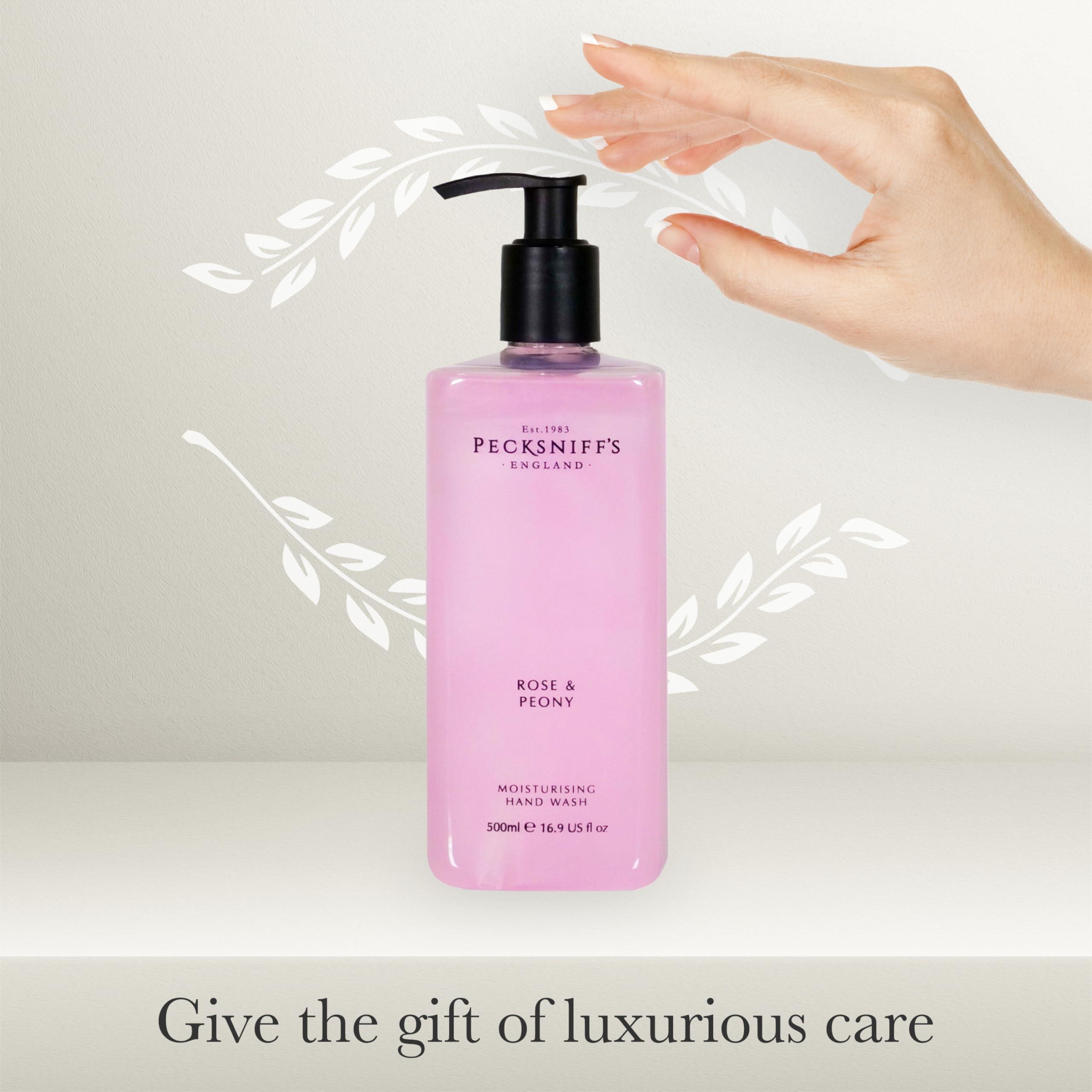 Pecksniff\'s Pecksniff\'s Moisturizing Hand Wash - Vitamin B Enriched, Natural & Gentle Cleanser, Luxurious Hand Wash 500ml/16.9 fl oz (Rose & Peony)