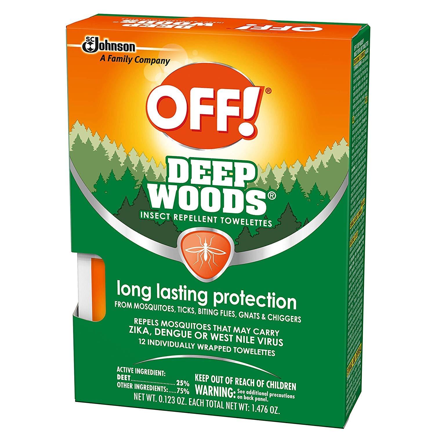 OFF! OFF! Deep Woods Towelettes Multi-Packs 12 Count (Pack of 12)