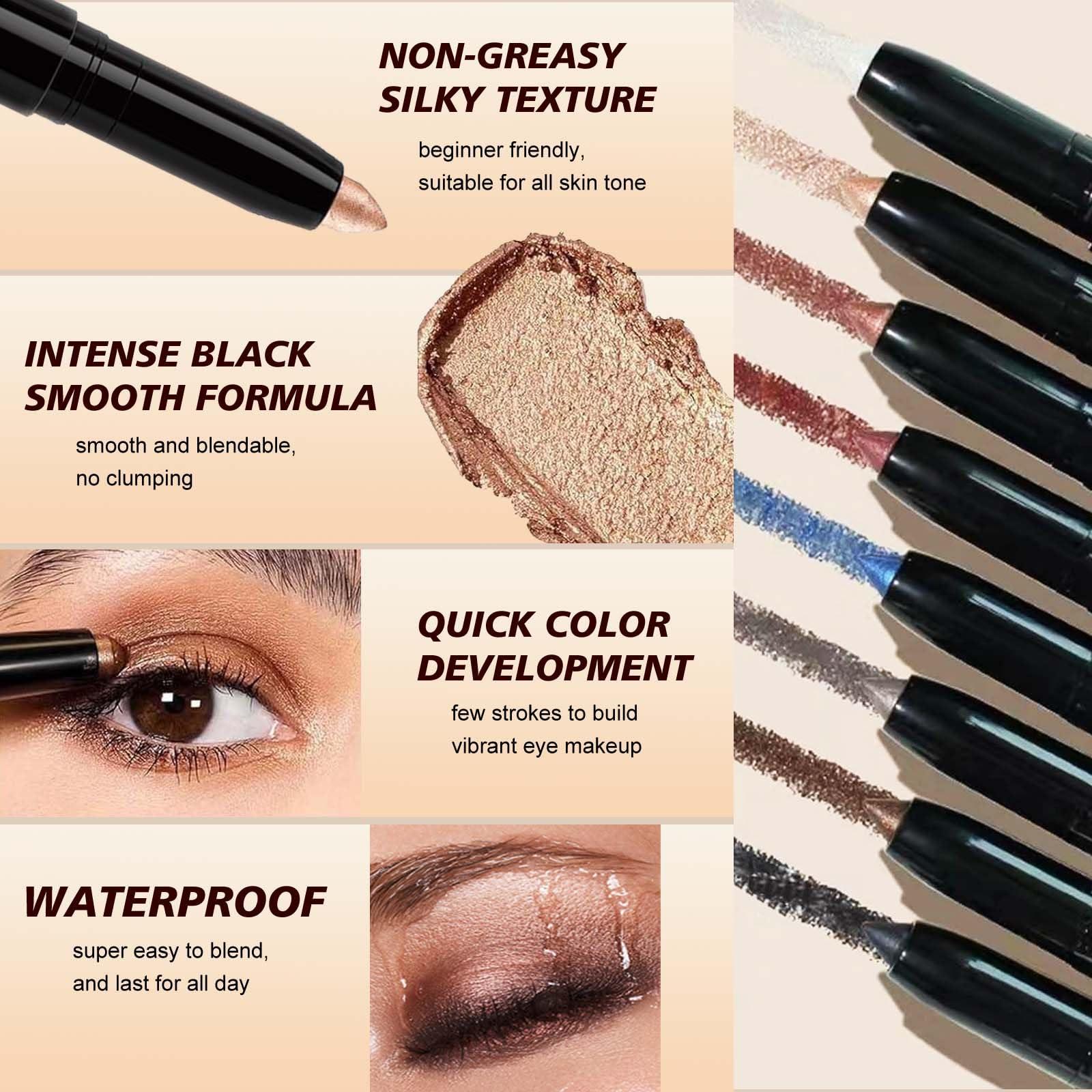 Wavuketu Wavuketu Red Eyeshadow Stick Smooth Cream Eyeshadow Pencil, Waterproof Long Lasting Eye Shadow Stick, High Pigment Hypoallergenic Highlighter Stick Create Multi-Dimensional Eyes Look (04# Rose Red)