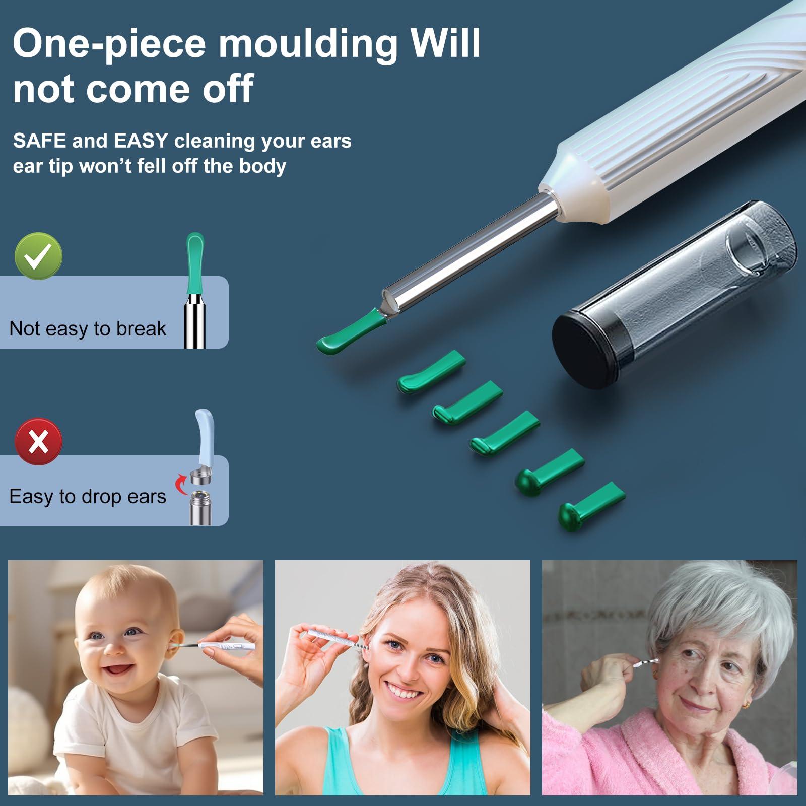 Mapleboom Ear Wax Removal Tool, Ear Cleaner with1080P HD Otoscope Camera, Ear Camera Otoscope with Light, 6 LED Lights, Built-in WiFi,Ear Cleaning Kit for iPhone and Android Phones