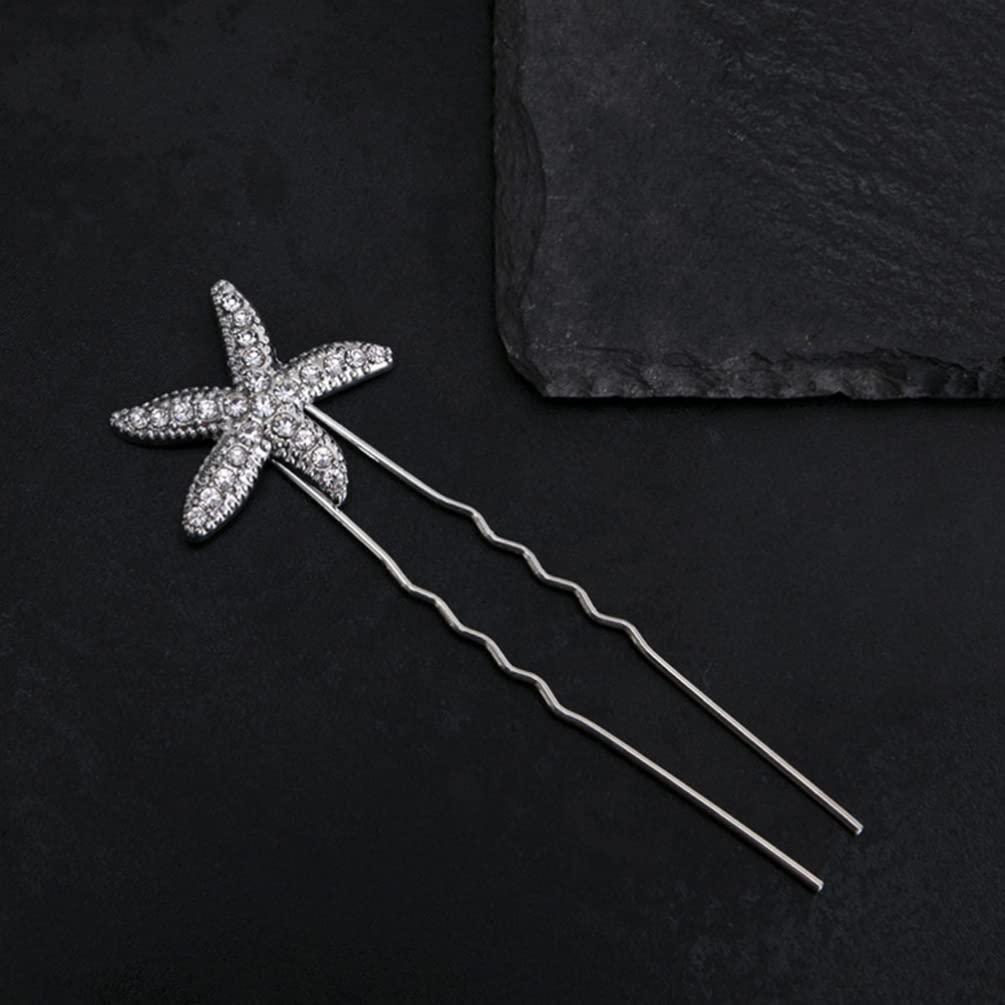 LALAFINA 4pcs Ocean Double Hairpin Wedding Hair Clips Star Clips Hair Pins for Wedding Hairstyles Hair Pin for Women Hair Accessories Wedding Headband Star Barrettes Hair Pins for Buns