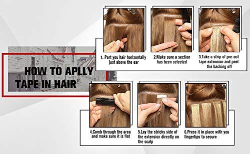 RJ HAIR 28inch Tape in Hair Machine Made Reay Human Hair Tape Hair 40pcs/100g Brazilian Deep Curly Remy Hair Extensions (26inch 40pcs, Natural Color)