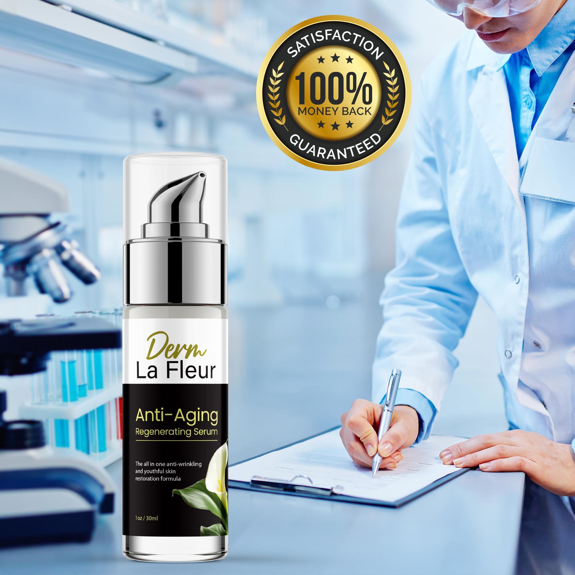 Purvia Derm Le Veux Anti Aging Serum, Derm Le Veux Deluxe Skin Care Anti-Aging Skin Serum, Dermleveux Serum Advanced Formula Maximum Strength Moisturizing Serum New 2024 Max Performance Blend (3 Bottles)