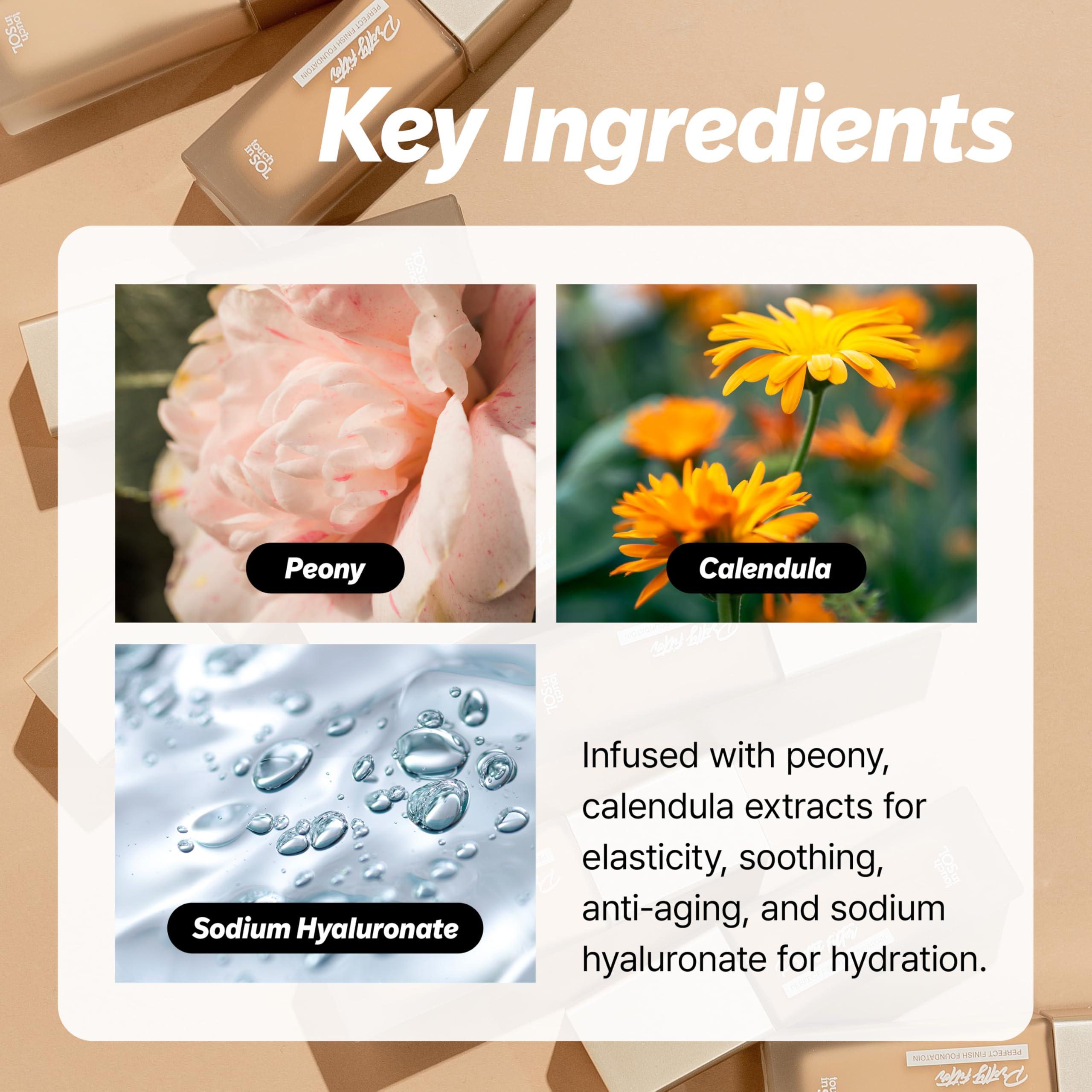 Touch in Sol TOUCH IN SOL Pretty Filter Perfect Finish Foundation for Flawless, Natural Look - Lightweight and Full-Coverage Matte Base for All Skin Types, 1.18 fl.oz. (#3 Medium Tan)