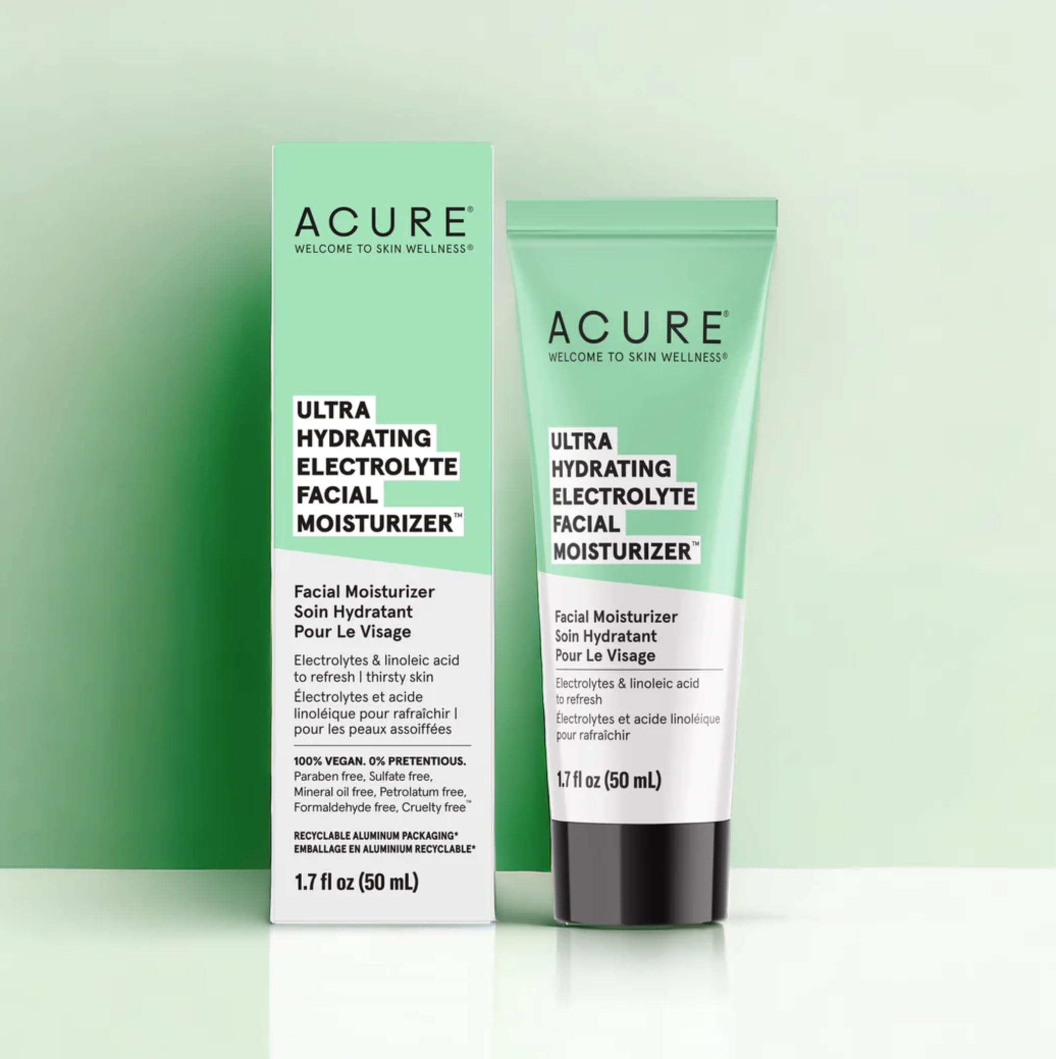 Acure Acure Ultra Hydrating Electrolyte Facial Moisturizer | 100% Vegan | For Dry Skin | With Plant Squalane & Prickly Pear For Intense Moisture | Easily Absorbed 1.7 Fluid Ounce (Pack of 1)