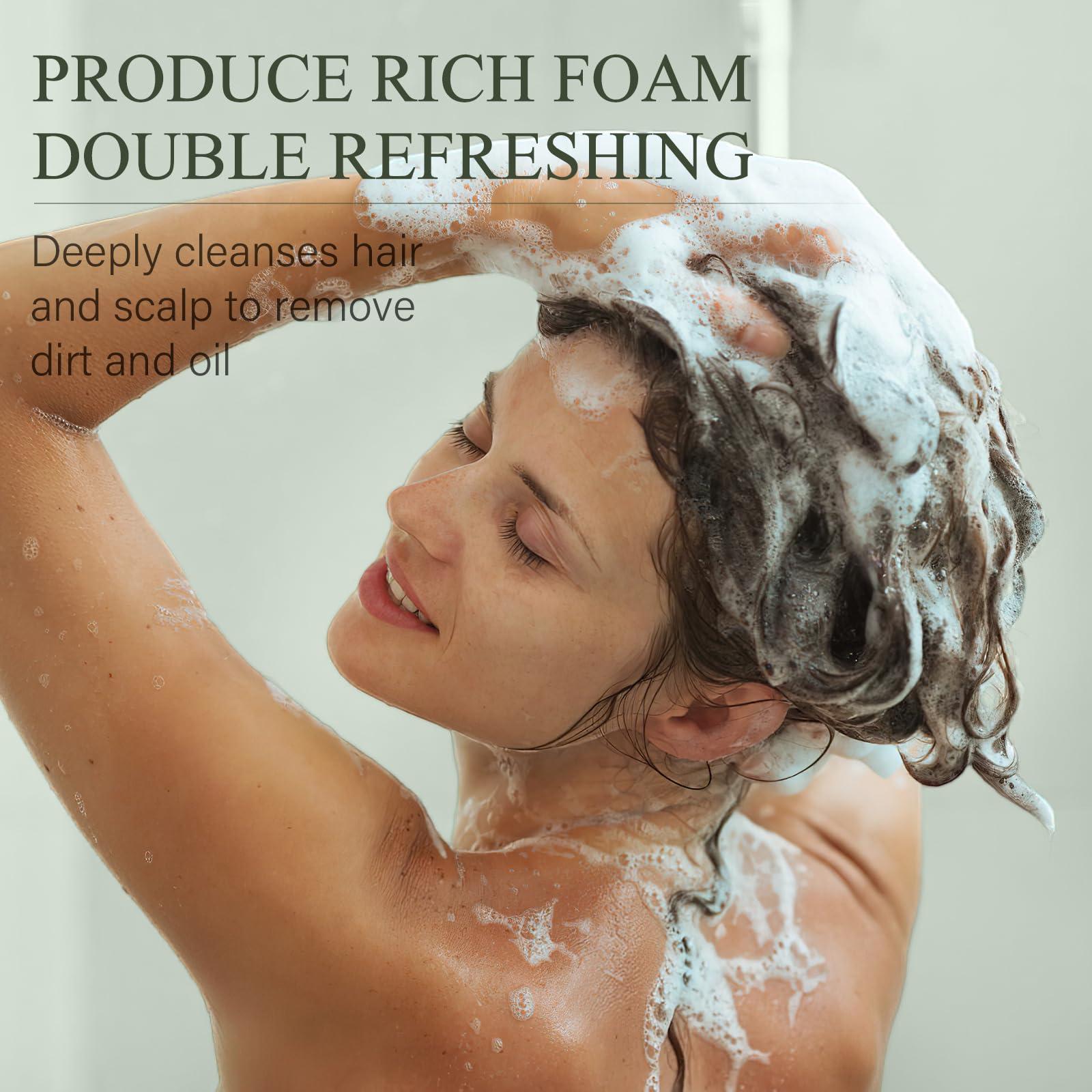 SHVYOG Rosemary Shampoo for Hair Growth, Rosemary Oil Shampoo with Mint and Tea Tree for Hair Loss, Hair Growth Shampoo for Thinning Hair, Suitable for Women and Men 12.17 Fl Oz