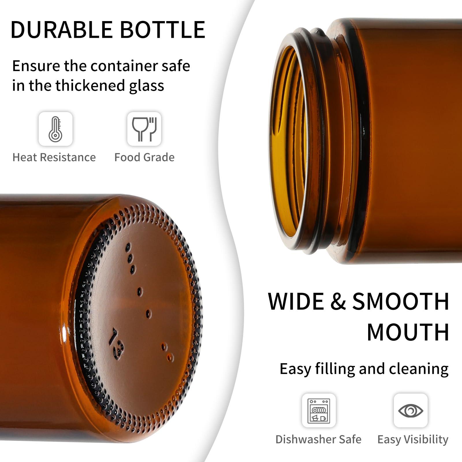 KEYWING KEYWING 4oz Small Glass Jars with Black Lids, 24 Pack Amber Empty Cosmetic Containers Round Glass Jar with Inner Liners for Lotions, Powders and Ointments