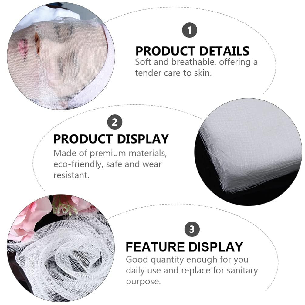 EXCEART EXCEART 1 Set 100pcs Beauty Gauze Sponge Gauze Pad Face Gauze Spa Gauze Pads Wipes Soft Face Gauze Spa Skin Care Gauze Cotton Gauzes Cosmetic White Cream Face Gauzes
