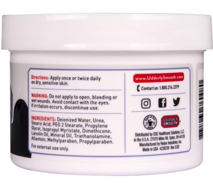 UDDERLY SMOOTH Udderly Smooth Extra Care 10 Hand/Body Deep Moisturizing Cream with 10% Urea, Unscented, 8 Ounce (Pack of 2)