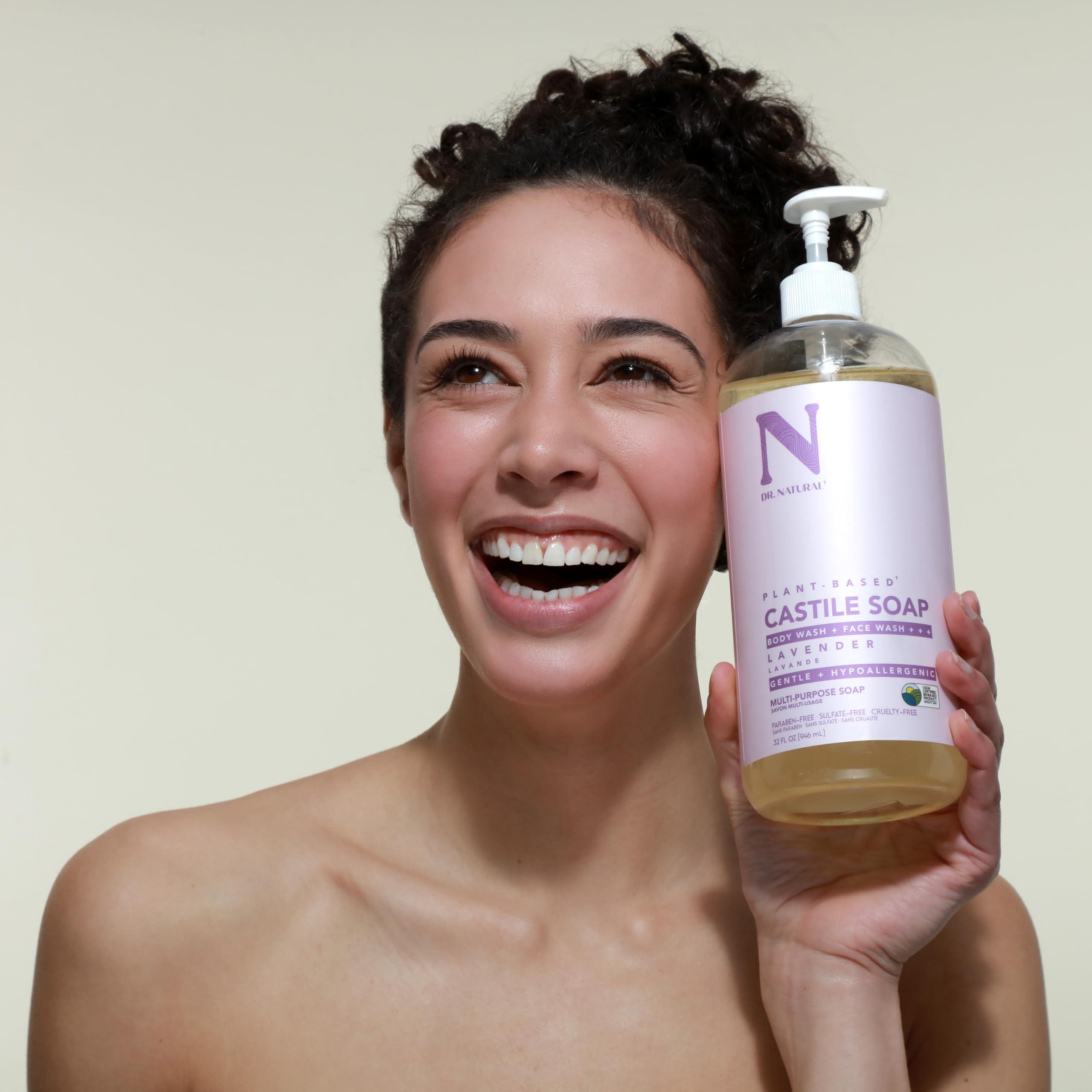 Dr. Natural Dr. Natural Castile Liquid Soap, Lavender, 32 oz - Plant-Based - Made with Organic Shea Butter - Rich in Coconut and Olive Oils - Sulfate and Paraben-Free, Cruelty-Free - Multi-Purpose Soap