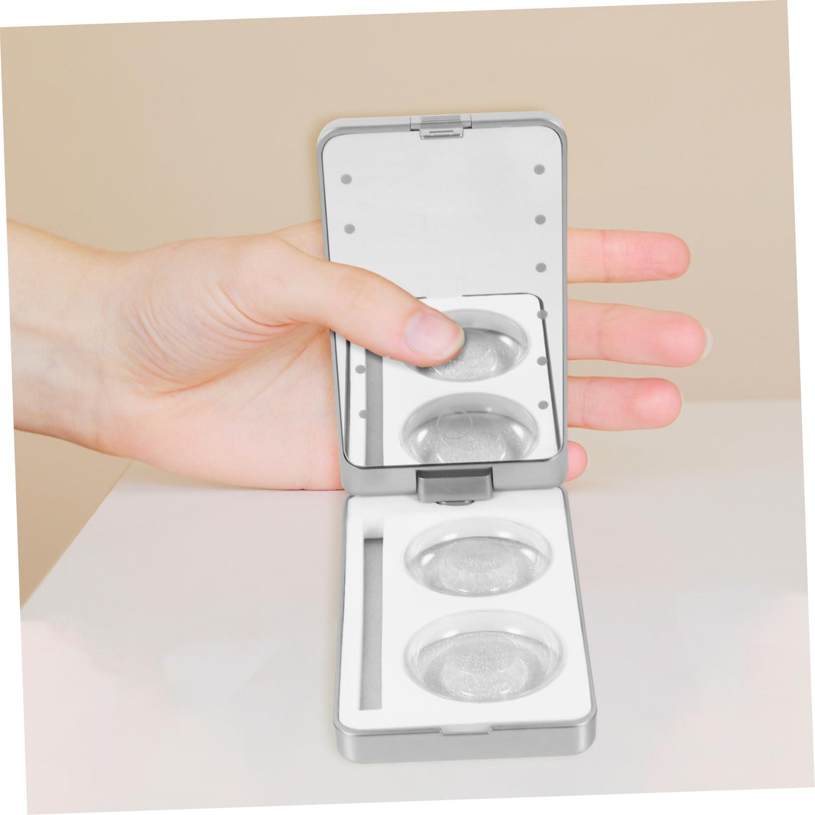Outanaya Outanaya Led Mirror Lash Case Eyelash Storage Box with Makeup Organizer White Plastic Compact Portable