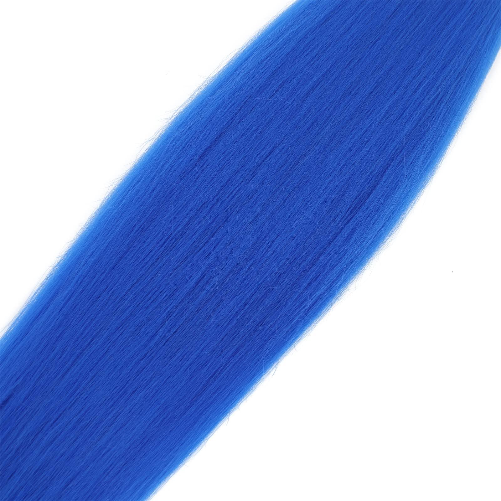 Savasana Blue Pre stretched Braiding Hair, 26 Inches Box Braids Hair Extensions, 6 Packs Yaki Texture Braiding Hair Pre stretched