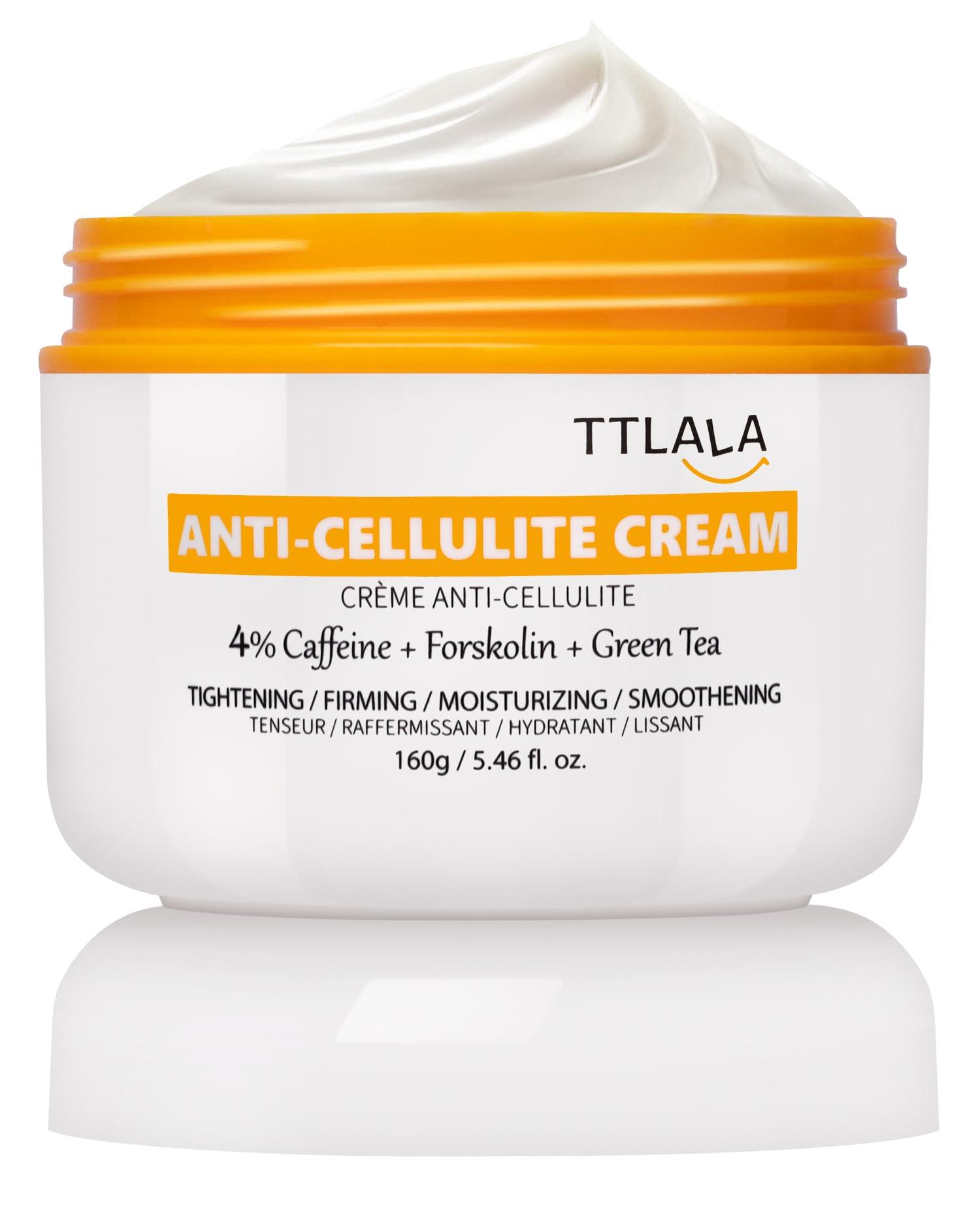 TTLALA Anti Cellulite Cream for Butt and Thighs, Hot Cream with 2% Caffeine and Forskolin, B Flat Belly Firming Cream and Skin Tightening Cream for Skin Firming, Moisturizing 5.4 oz