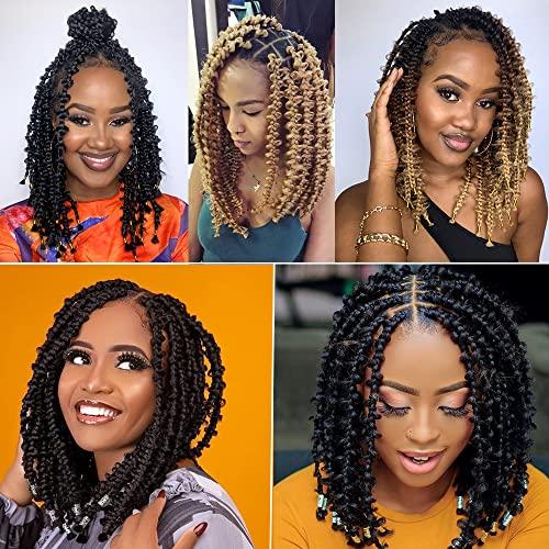 Umylar Umylar 12 Inch Box Braids Crochet Hair 6 Packs Butterfly Braids Crochet Hair Pre-looped Butterfly Locs Jungle Box Braids Crochet Hair Synthetic Braiding Hair Extensions(12 Inch 27#)