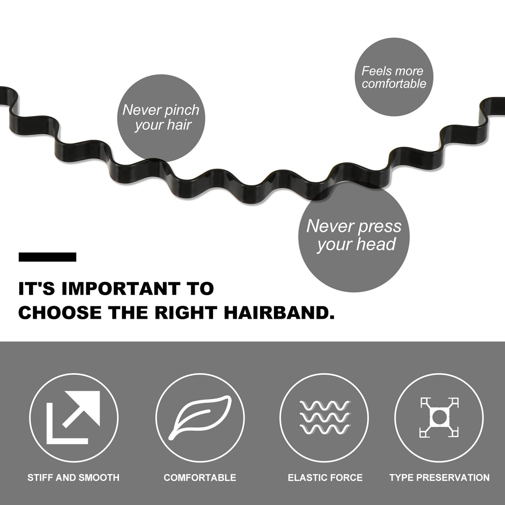 balacoo balacoo 24 Pcs Men\'s Headband Black Headband Bandana Clear Hair Bands Fashion Hair Band Hairpin Holder Ruched Head Band Hair Band with Clips Headbands Men Hair Band Toothed Headband Metal