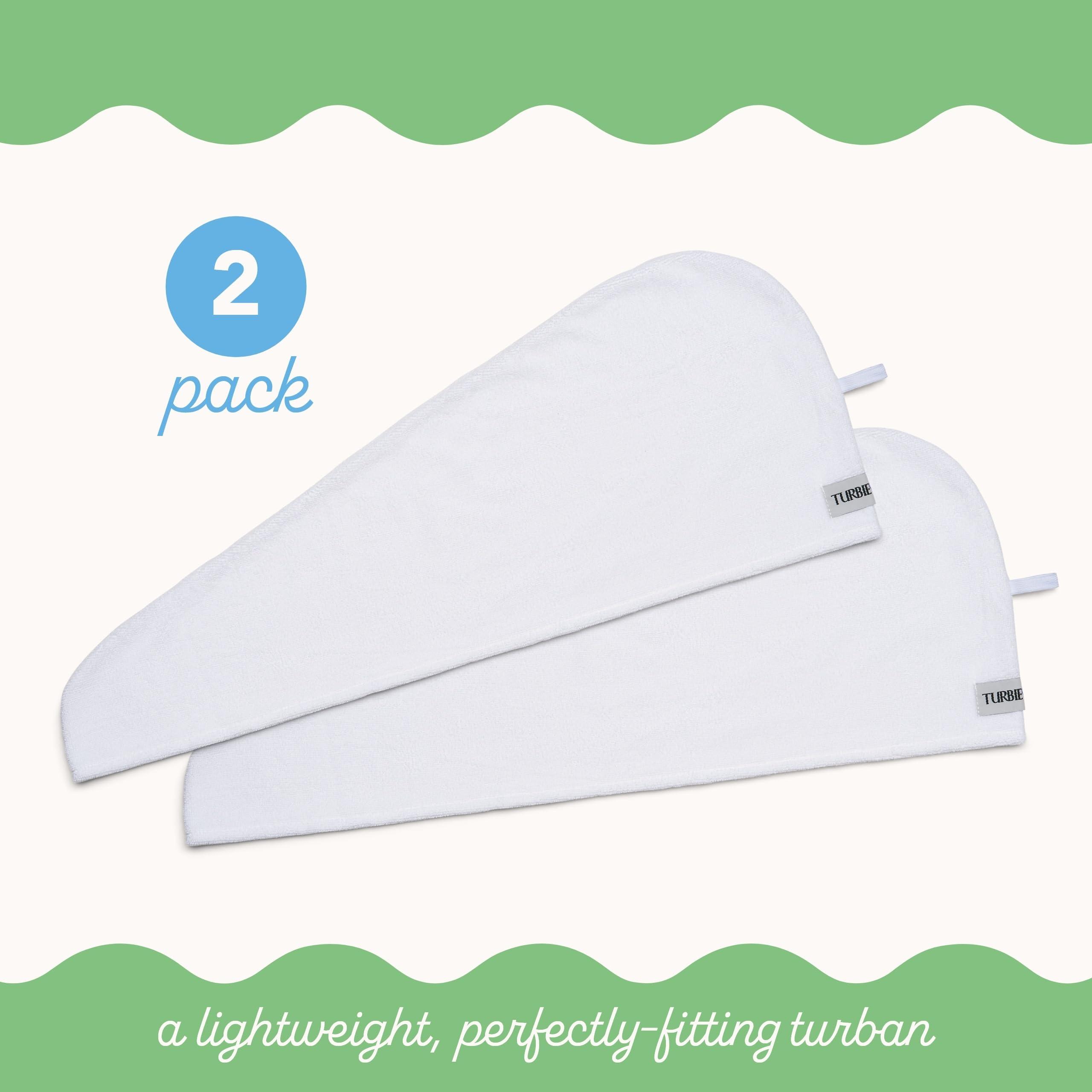 Turbie Twist Turbie Twist 2-Pack Extra Long Microfiber Hair Towel for Beauty, Travel, Gifting - Wrap Turban for Long & Thick Hair - Premium Personal Care - White & White