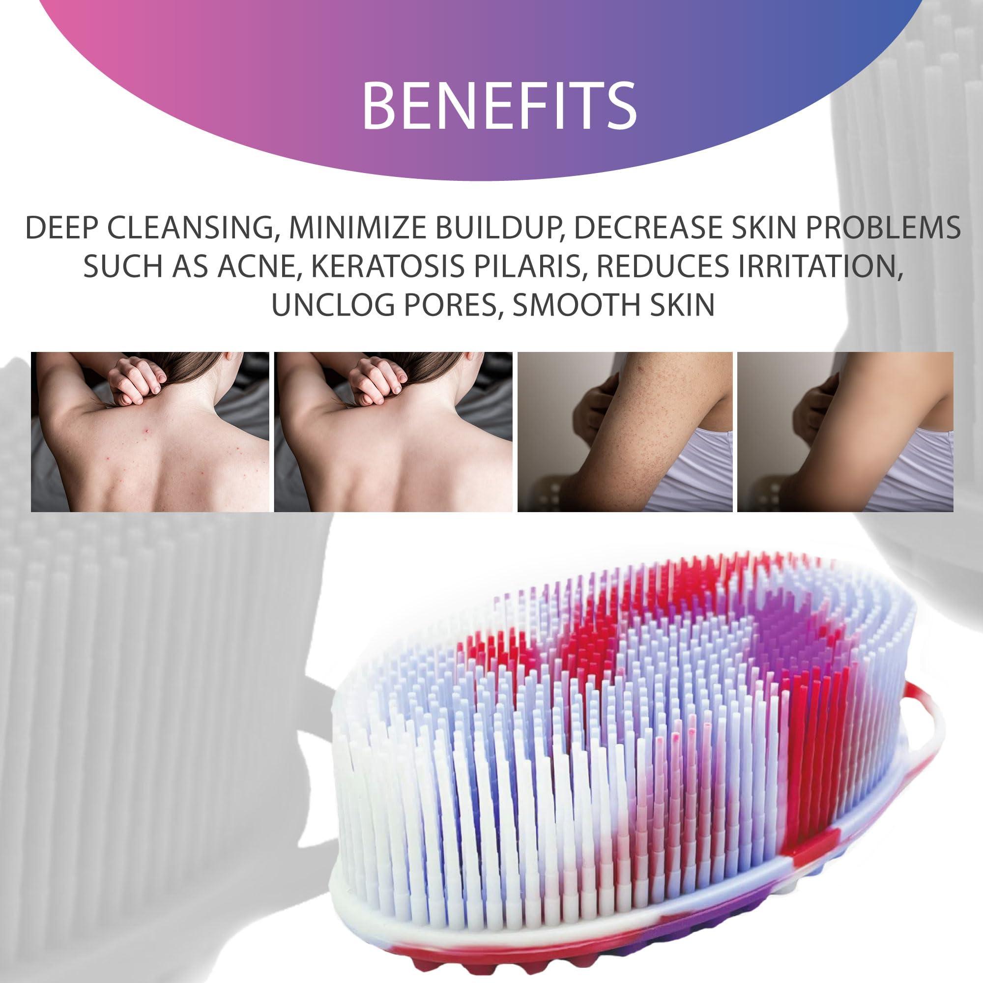 Avilana Avilana Silicone Exfoliating Body Scrubber Dual-Sided Silicone Loofah for Shower, Body Scrubber for Men & Women, Gentle Loofa Alternative, Easy-to-Clean Silicone Body Scrubber (Marbled with Silver)