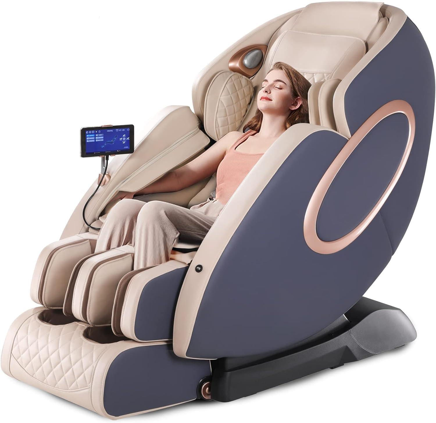 OWAYS OWAYS Massage Chair,APP Controlled 4D Massage Chairs,SL-Track Full Body Shiatsu Massage Chair Recliner with Yoga Stretching,Anion,Zero Gravity Massager,Bluetooth,Heating,Foot Roller+Foot Massager