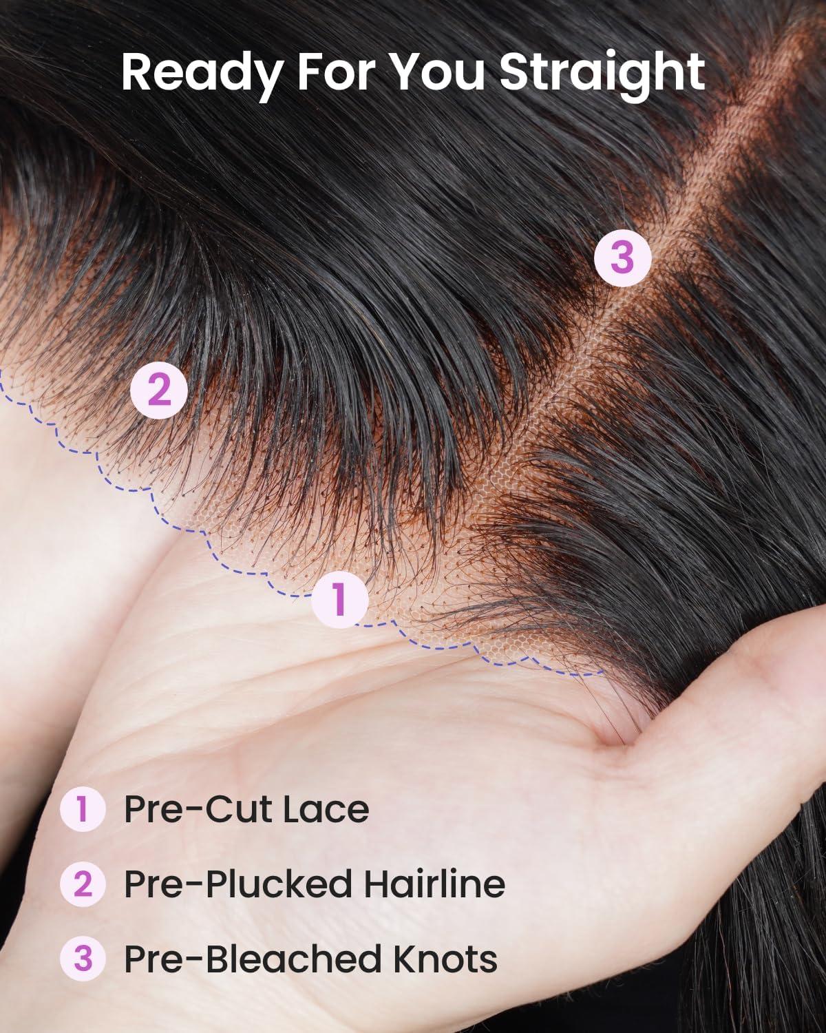 Arabella Arabella Glueless Lace Front Wigs Human Hair 13x4 Tiny Knots Real Pre Bleached Body Wave Wigs Human Hair 210% Density Upgraded Body Wave(20inch, 13x4 Body Wave Wig)