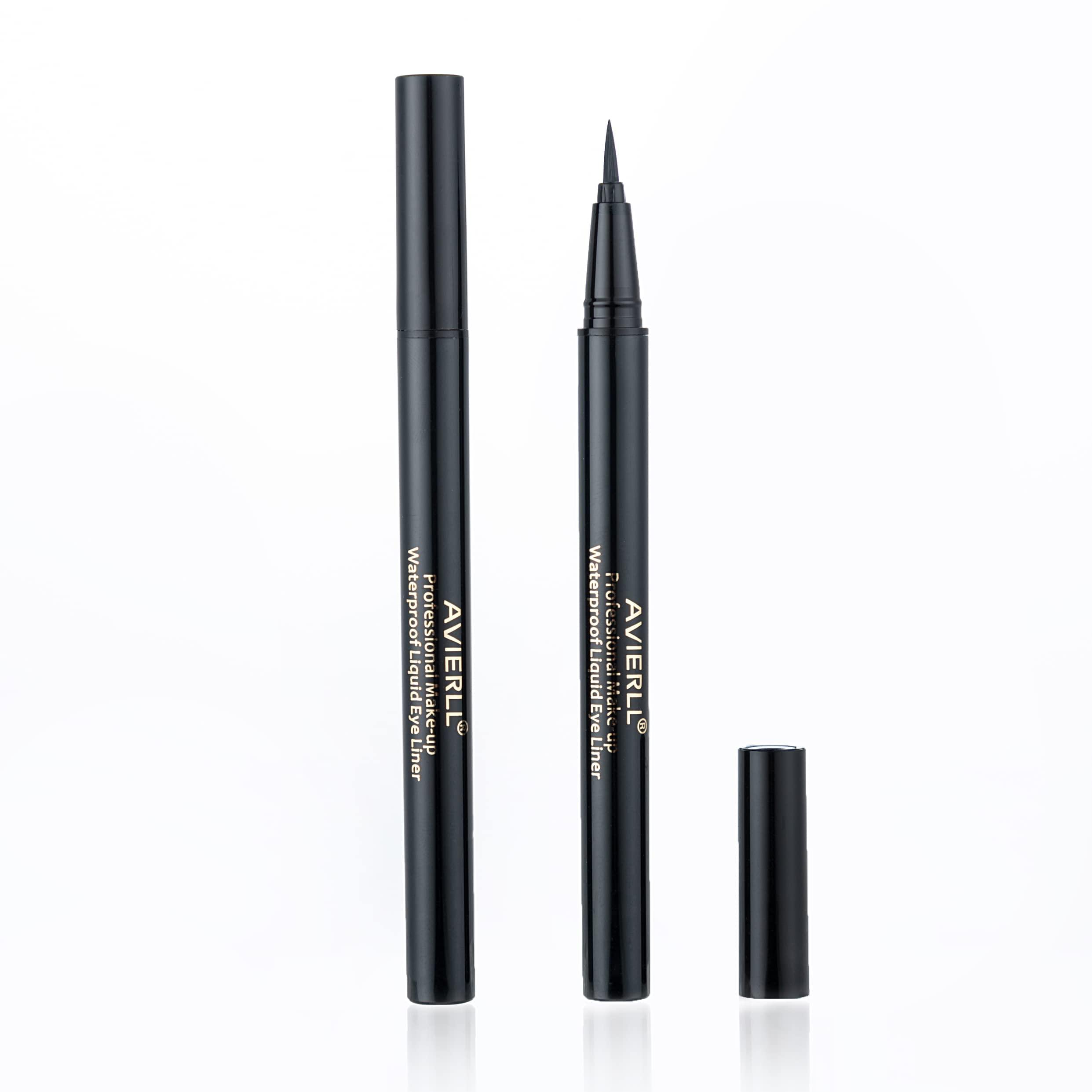 AVIERLL AVIERLL Waterproof Liquid Eyeliner -2Pens Black Eyeliner Long Lasting&Smudgeproof Makeup Liner Easy Liquid Pen 0.03 Fl. Oz (Black)