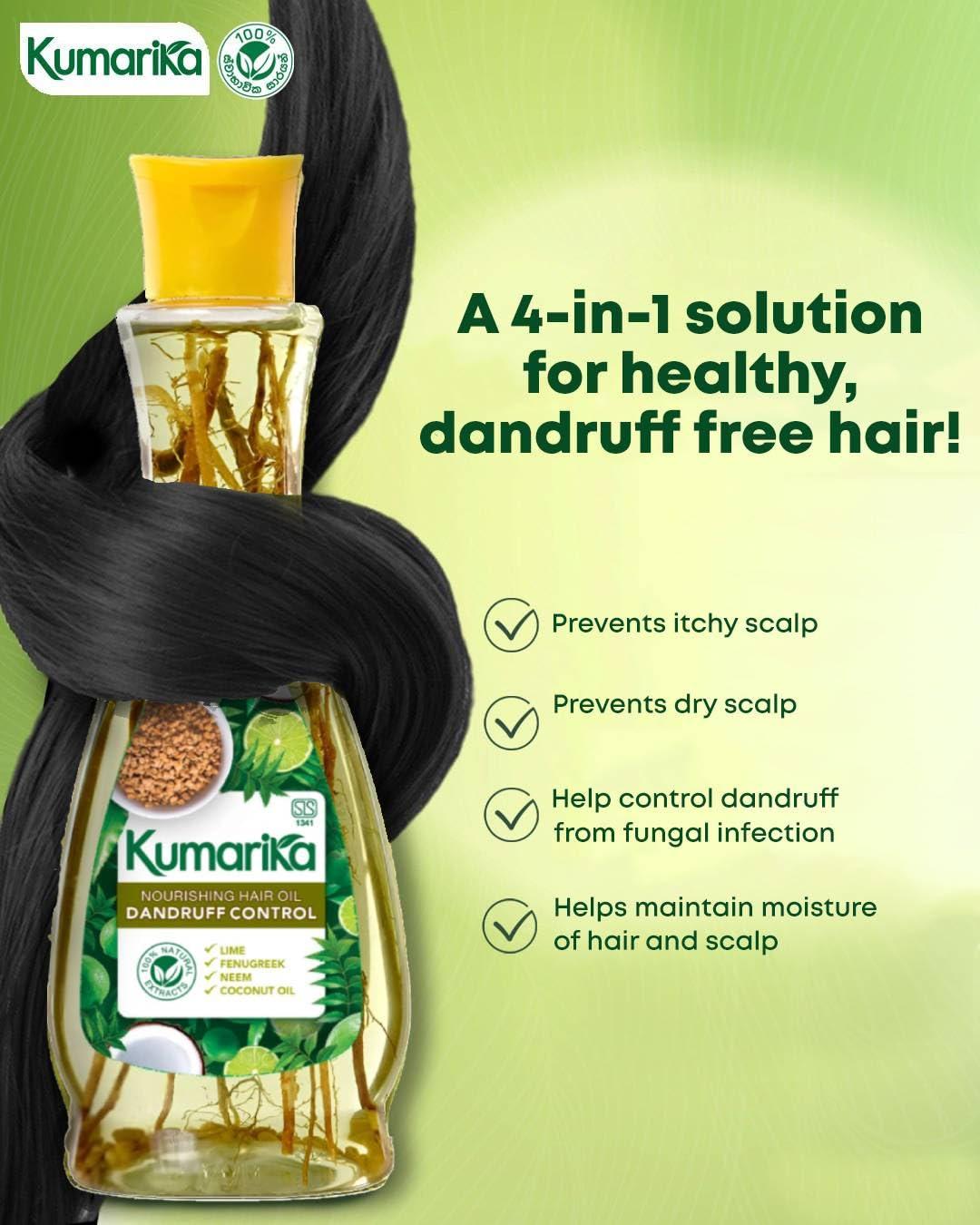 Kumarika Kumarika Nourishing Hair Oil Dandruff Control - For Anti dandruff scalp treatment hair oil for dry damaged hair. 100% Natural extracts, for dry itchy scalp with dandruff, 7 oz