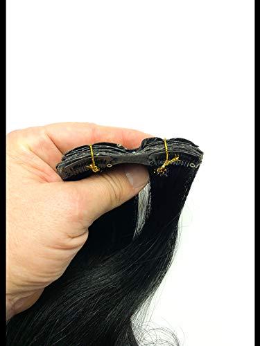 Simply Extensions Simply Extensions - Ultra Seamless Clip-In's 21 inch 5pc 45g/pk 5 Strip/Pk Seamless Skin Weft Remy Color 1B Off Black - Body Wave Texture