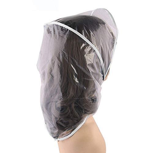 SelfTek SelfTek 2 Pcs Rain Bonnet with Visor Clear Plastic Rain Hats, Waterproof Rain Scarf Protect Hairstyle for Women Lady (White)