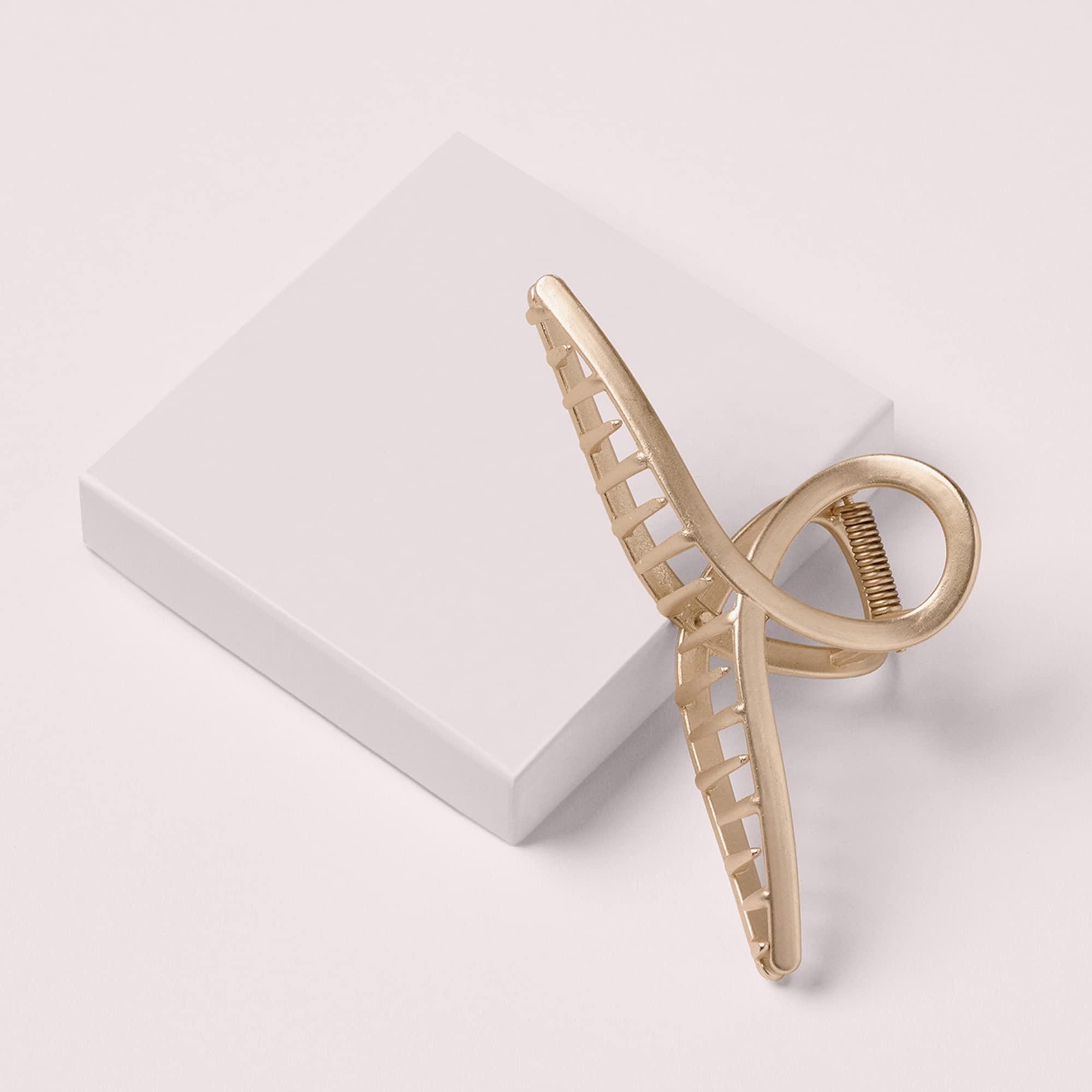 The Hair Edit The Hair Edit French Twist Claw Clip - Large Gold Metal Loop Jaw Clip