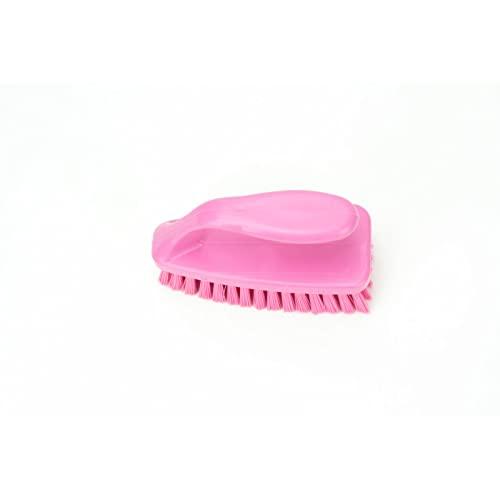 SPARTA SPARTA Scrub Brush with Iron Shaped Handle and Stiff Bristles, Heavy Duty Scrubber Brush for Kitchen, Bathroom, Shower, Tile, Sink, Carpet and Bakepans, Polypropylene, 6 Inches, Pink, (Pack of 6)