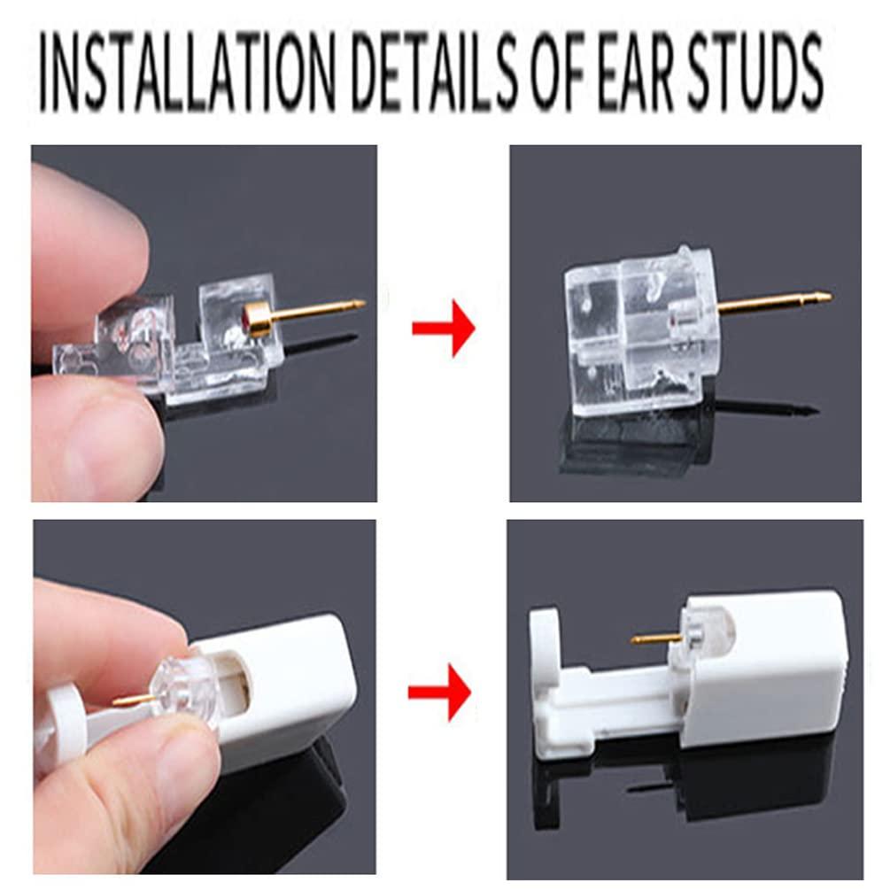 SLVIEKAE Nose Piercing Kit, Nose Pierce Kit Nose Piercing Gun Self Nose Piercing Gun Kit Nose Piercing Gun Kit Tool (Gold)