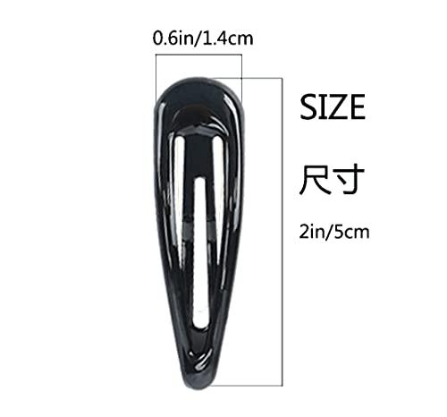 Splendorflying 30,60 80 Pack Black 2 Inch Women Metal Snap Hair Clips Accessories No Slip Hair Barrettes Girls Women Hair Accessories (Black-1 60PCS)