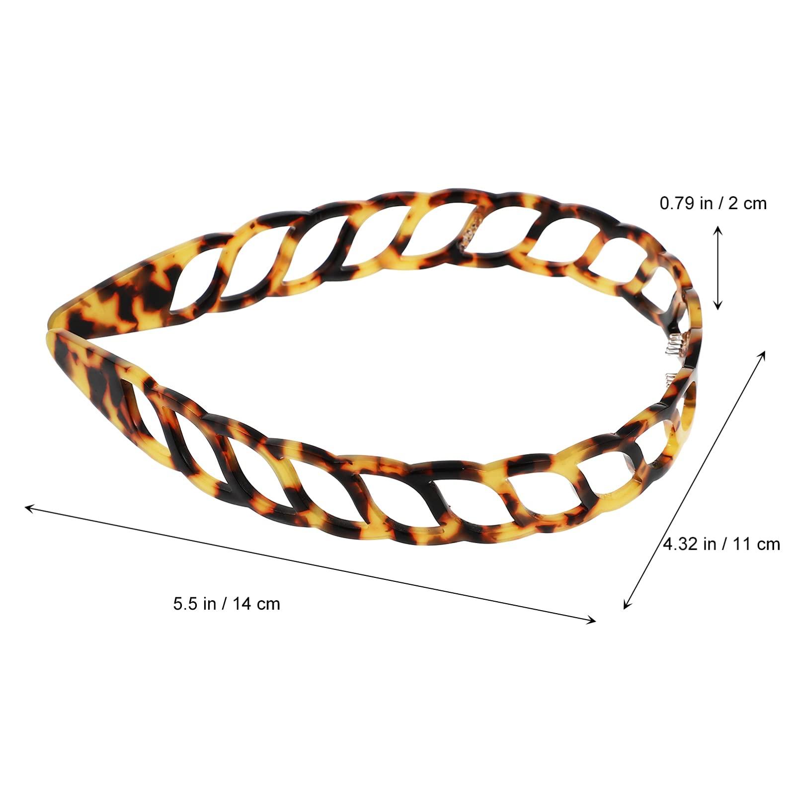 Lurrose Lurrose French Tortoise Shell Headband Celluloid Acetateh Hairband Non- slip Washing Face Hairband Hair Hoop Hair Accessorie for Women (Deep Tortoiseshell)