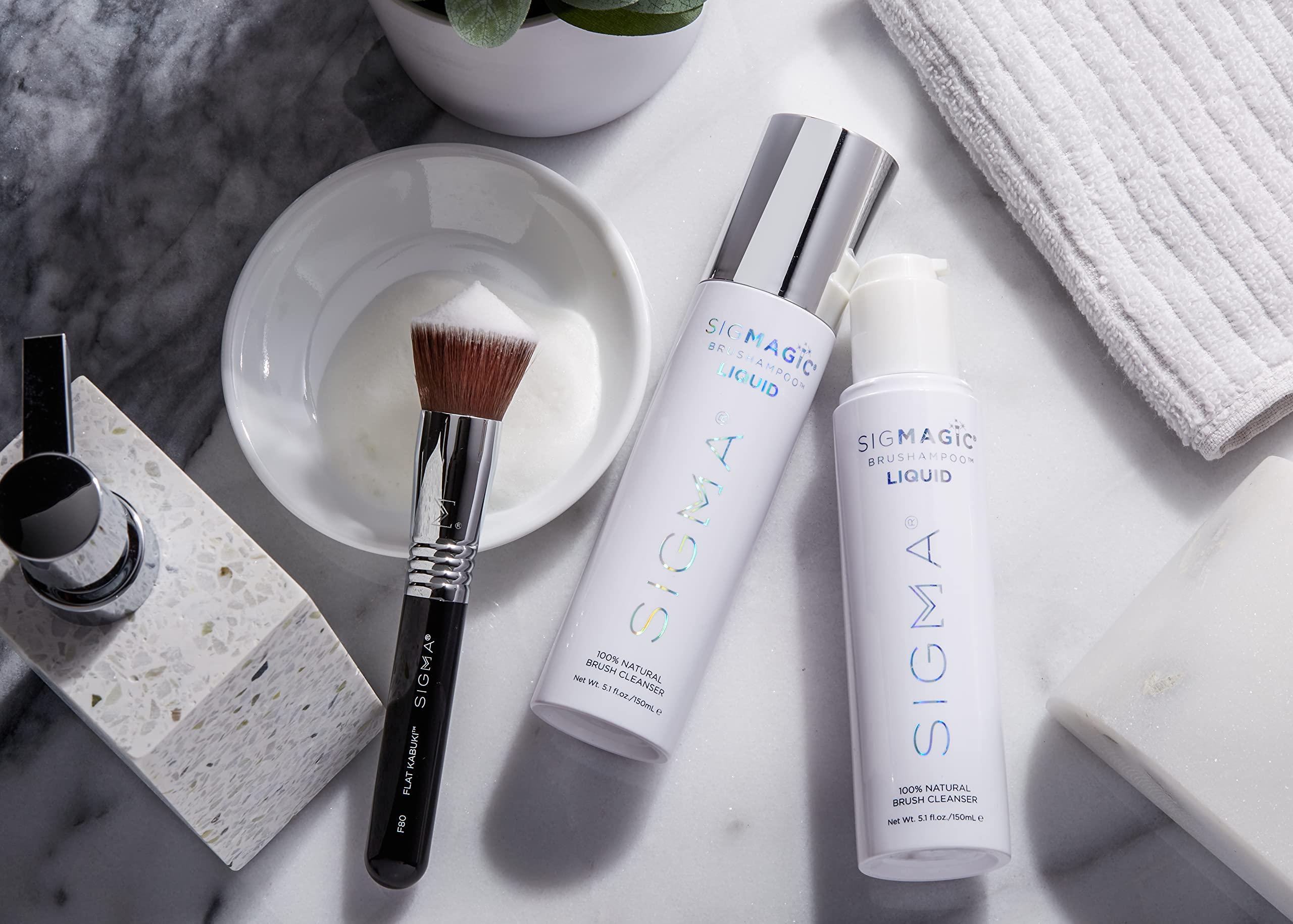 Sigma Beauty Sigma Beauty Sigmagic Brushampoo Liquid - Professional Grade Cleaner Solution for Makeup Brushes & Sponges to Remove Makeup Residue (5.1 FL Oz)